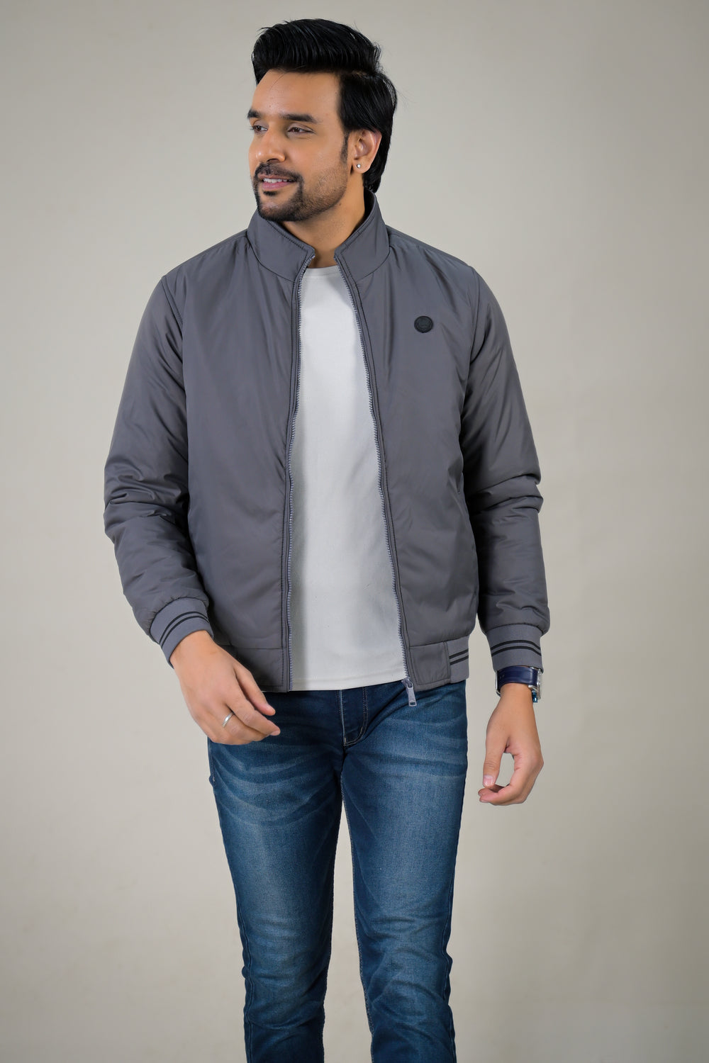 Parx Men's Essential Stand Collar Bomber Lightweight Puffer & Smooth Designs jacket: