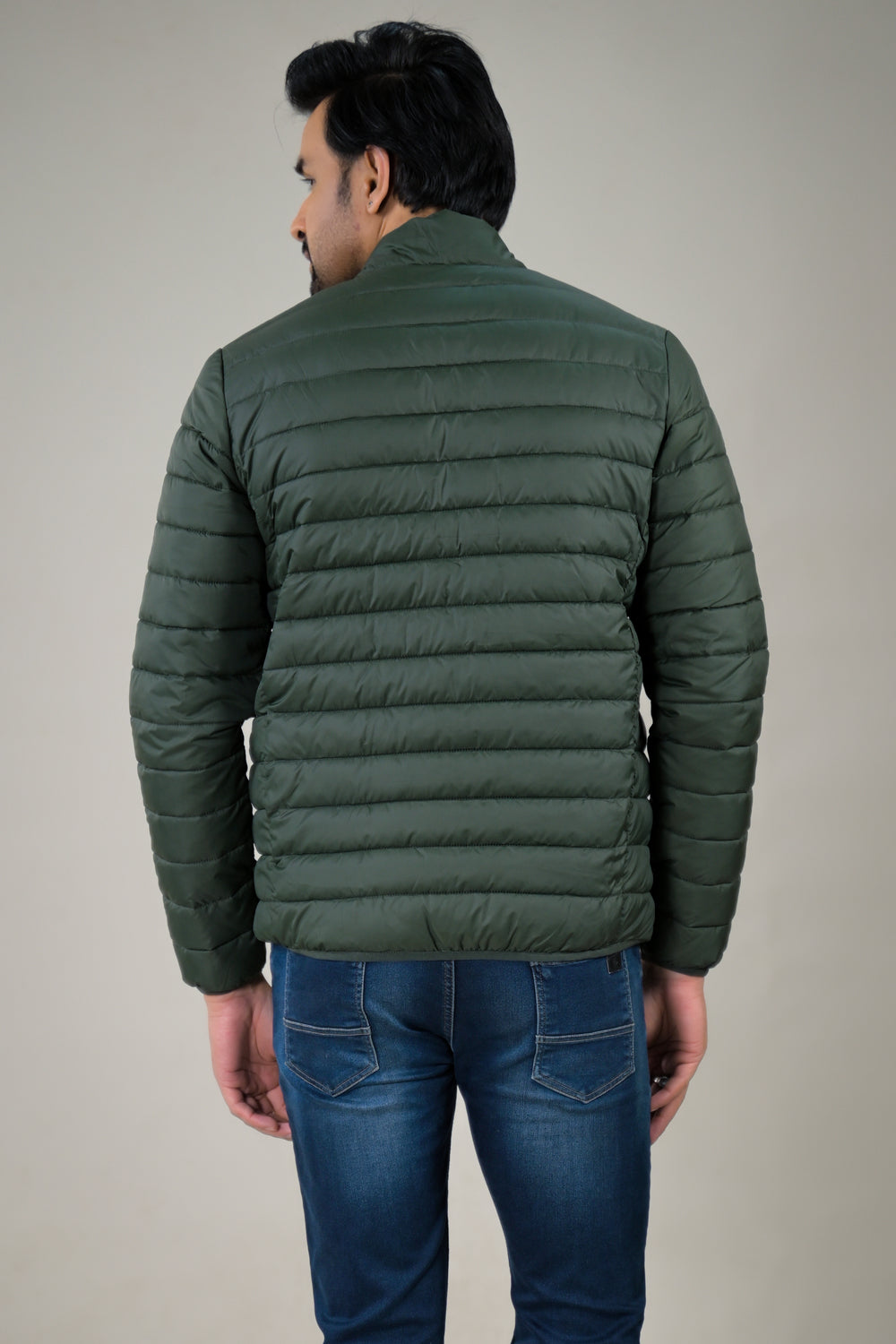 Parx Men's Stand Collar Casual Lightweight Quilted Puffer Jacket