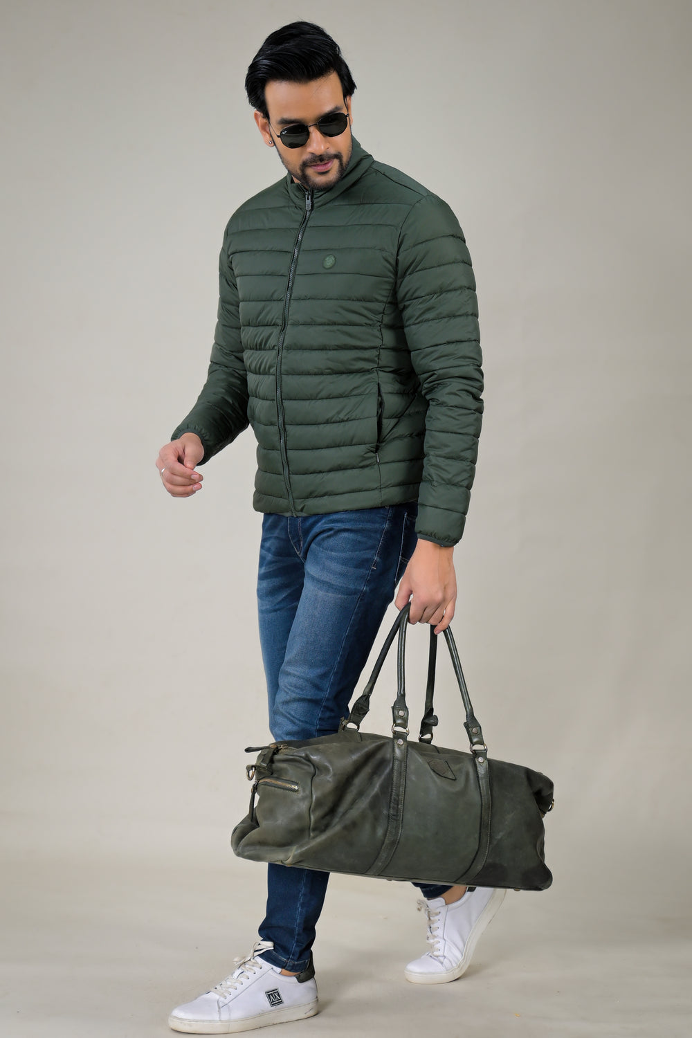 Parx Men's Stand Collar Casual Lightweight Quilted Puffer Jacket