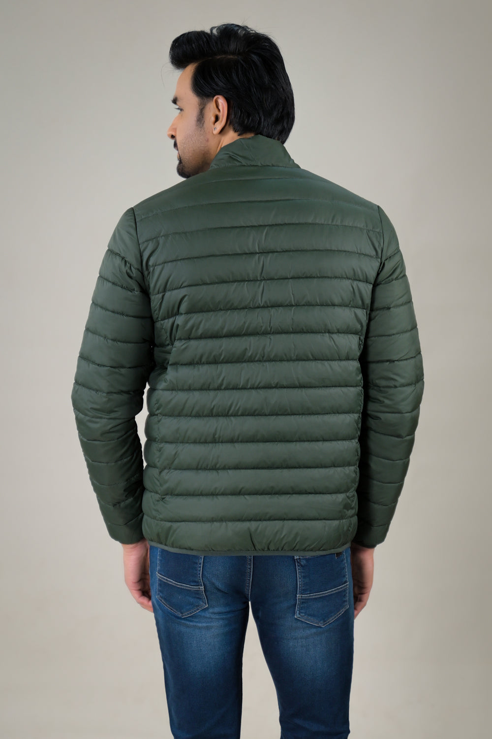 Parx Men's Stand Collar Casual Lightweight Quilted Puffer Jacket