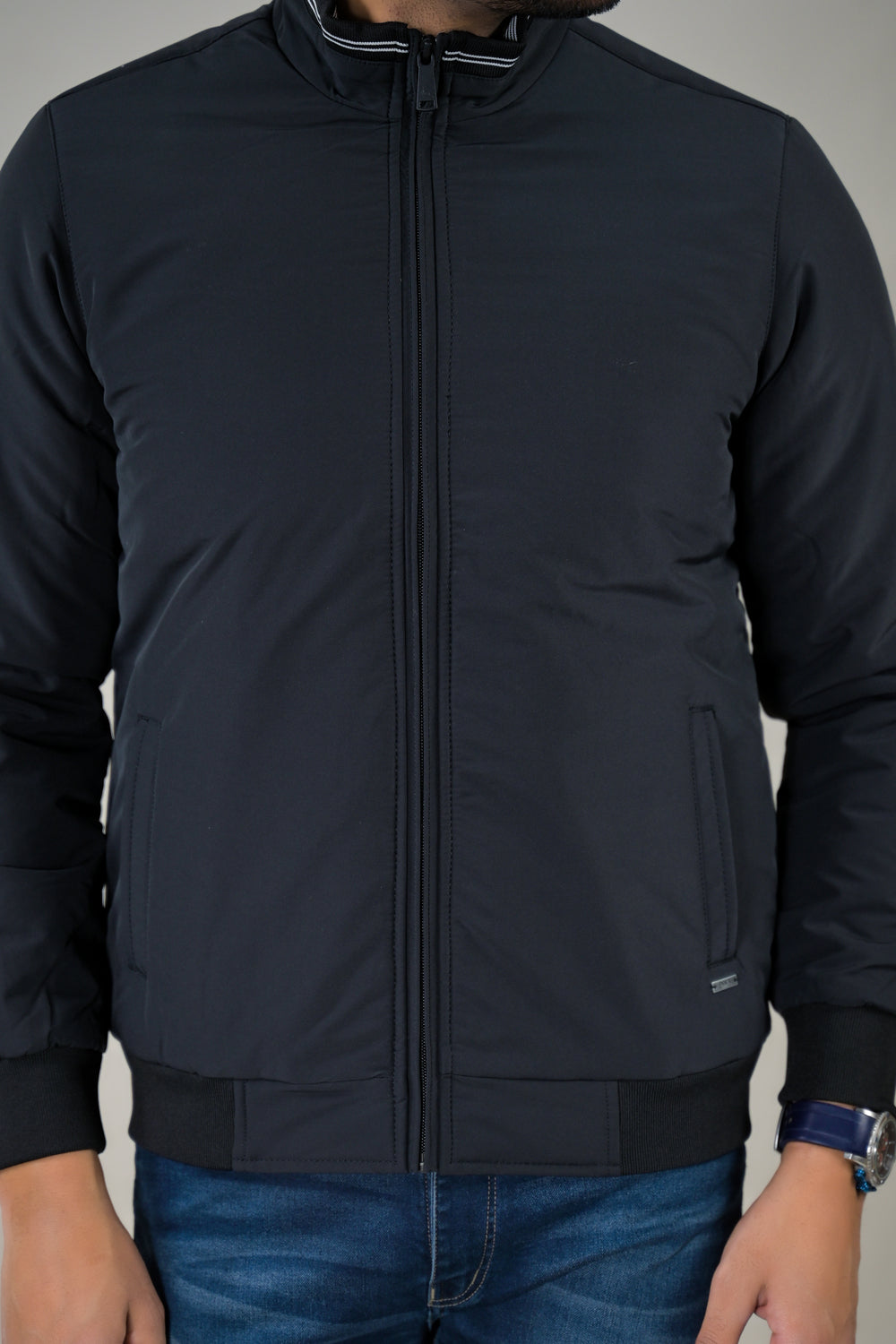 Parx Men's Stand Collar Lightweight Padded Jacket
