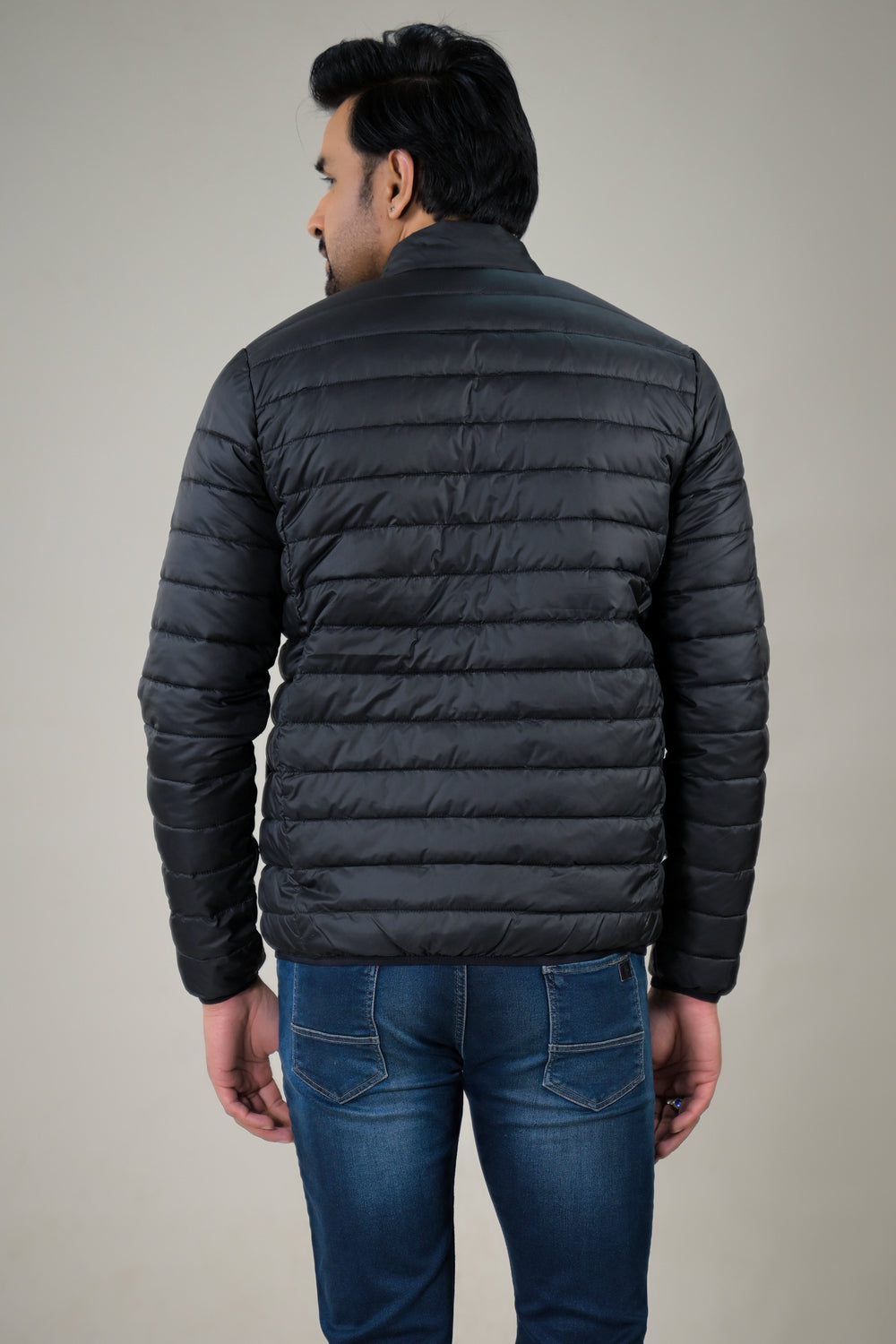 Parx Men's Stand Collar Casual Lightweight Quilted Puffer Jacket