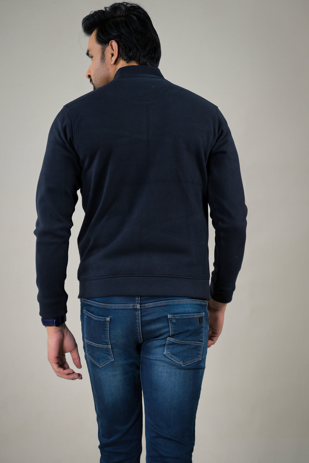 Park- Avenue Men's Stand Collar Zip-Up Sweatshirt.
