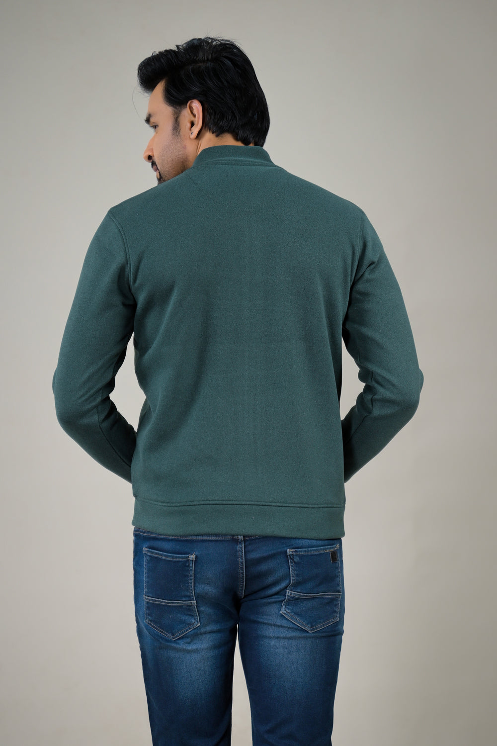 Park- Avenue Men's Stand Collar Zip-Up Sweatshirt.