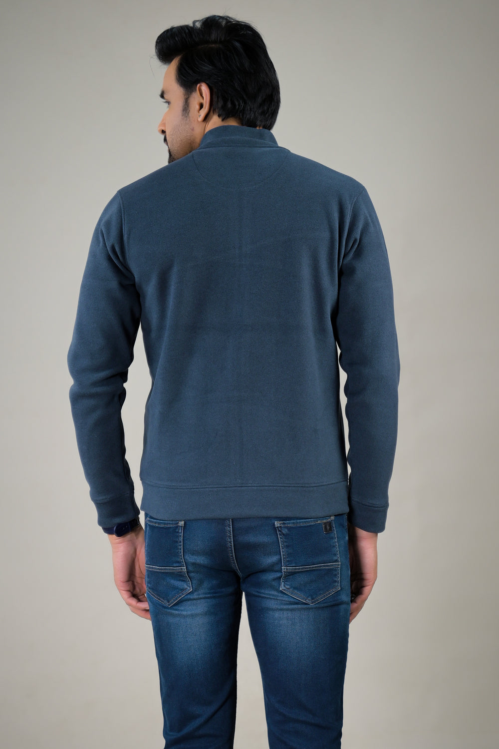 Park- Avenue Men's Stand Collar Zip-Up Sweatshirt.