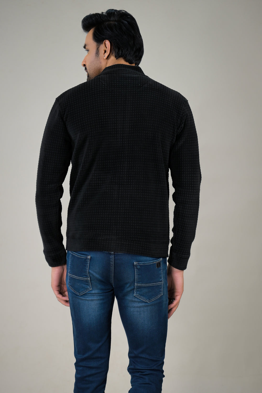Park- Avenue Men's Waffle Knit Fleece Full-Zip Sweatshirt.