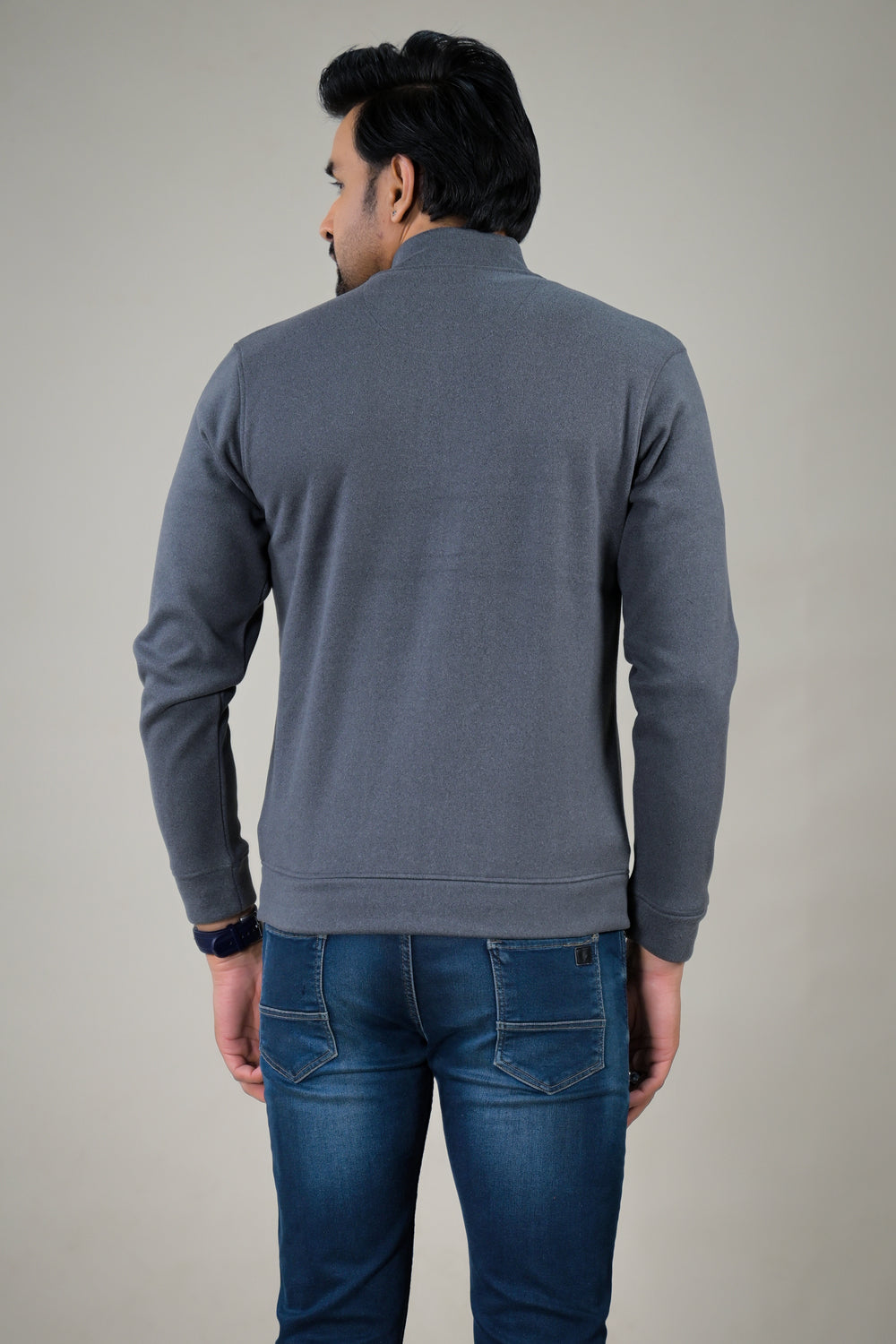 Park- Avenue Men's Stand Collar Zip-Up Sweatshirt.