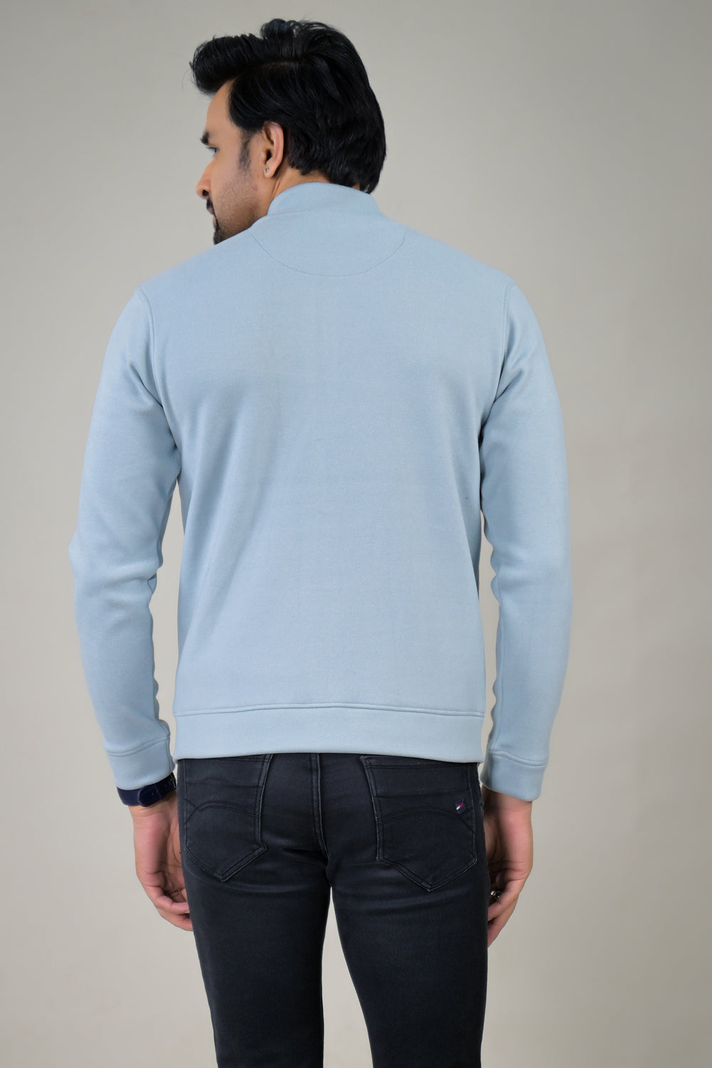 Park- Avenue Men's Stand Collar Zip-Up Sweatshirt.