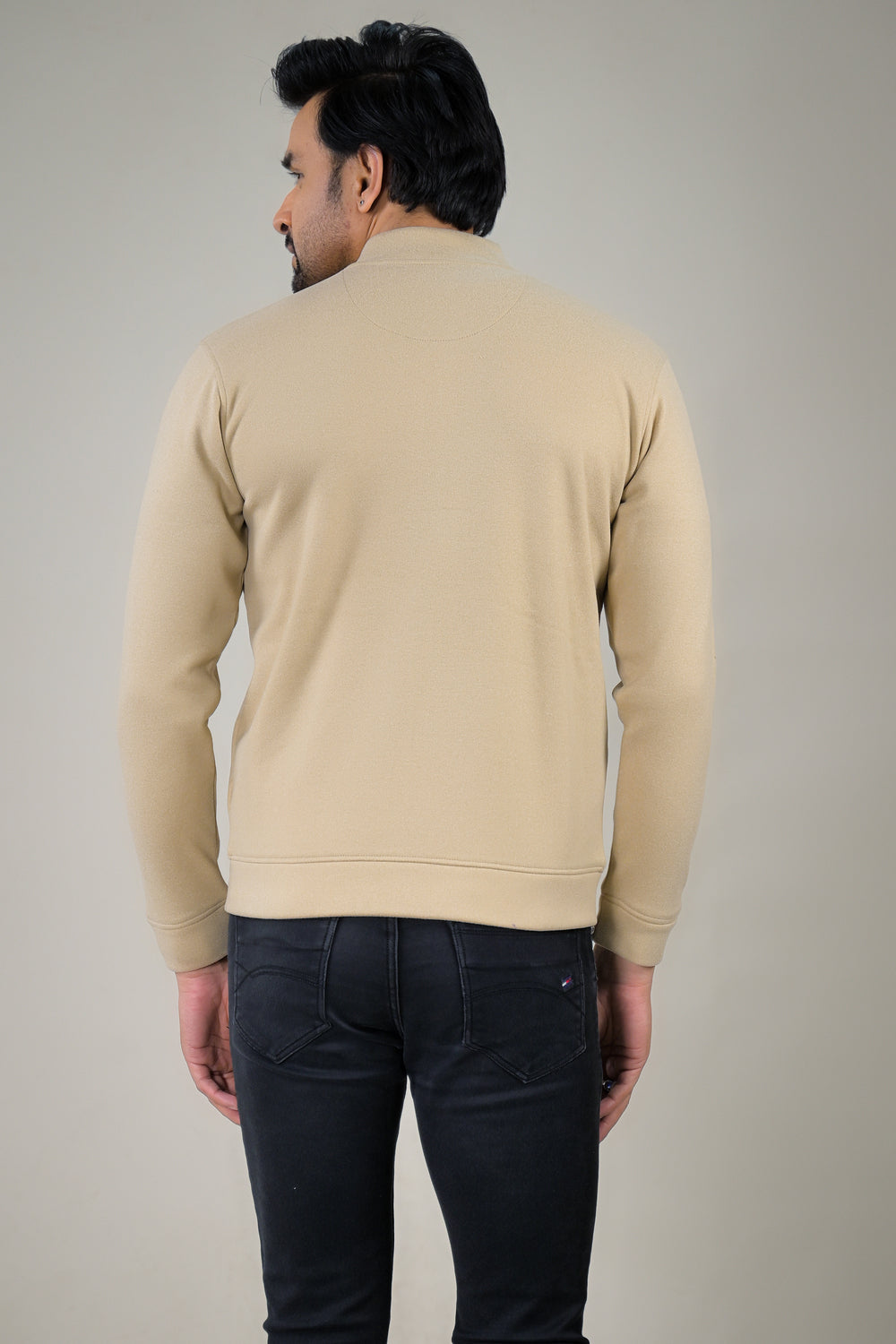 Park- Avenue Men's Stand Collar Zip-Up Sweatshirt.