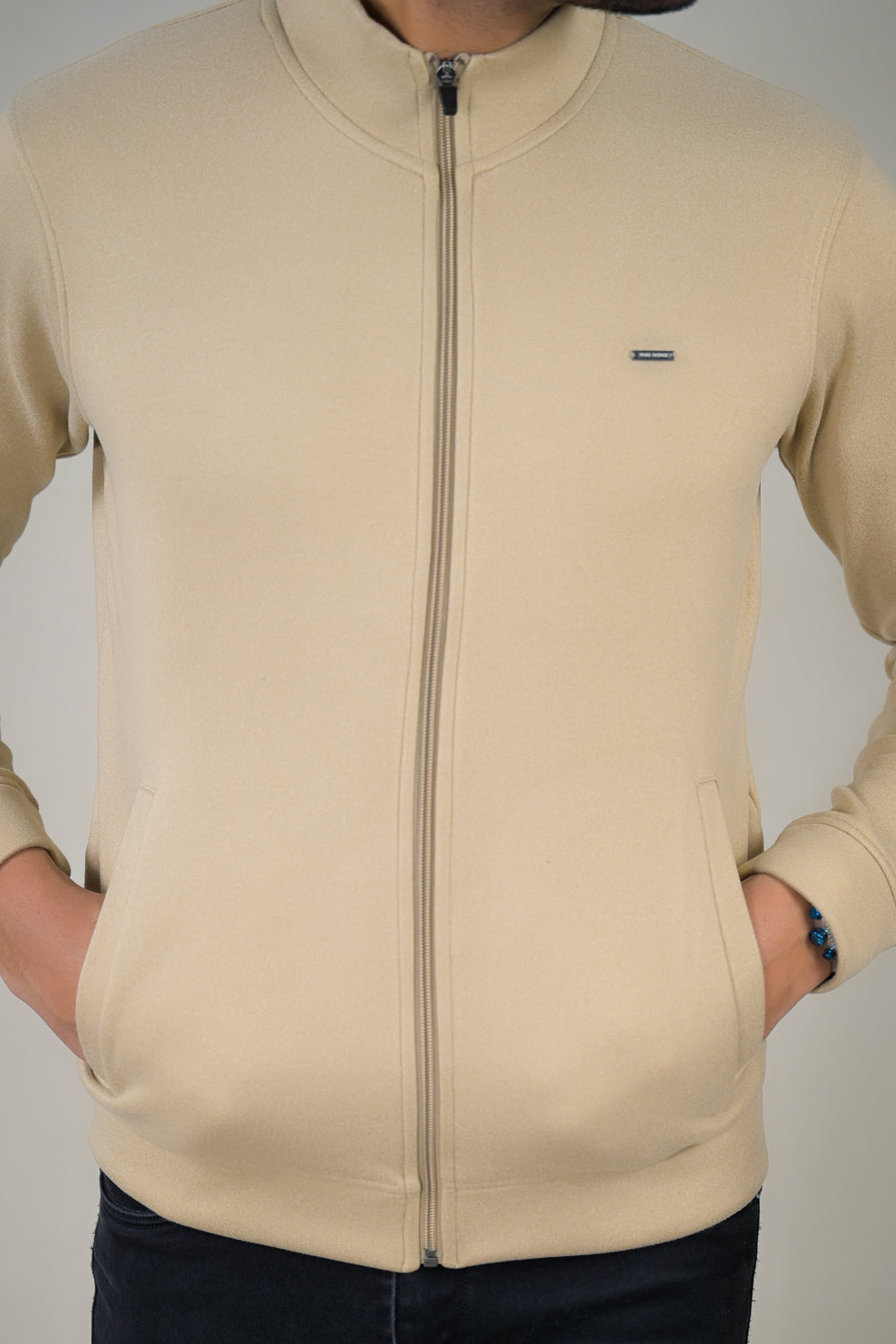Park- Avenue Men's Stand Collar Zip-Up Sweatshirt.