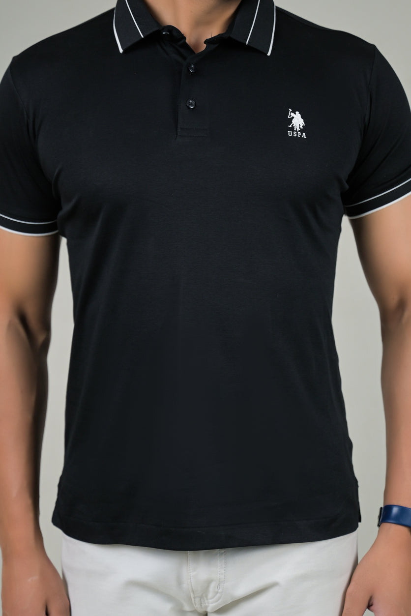 US Polo Mens Solid Half Sleeve Polo T-Shirt