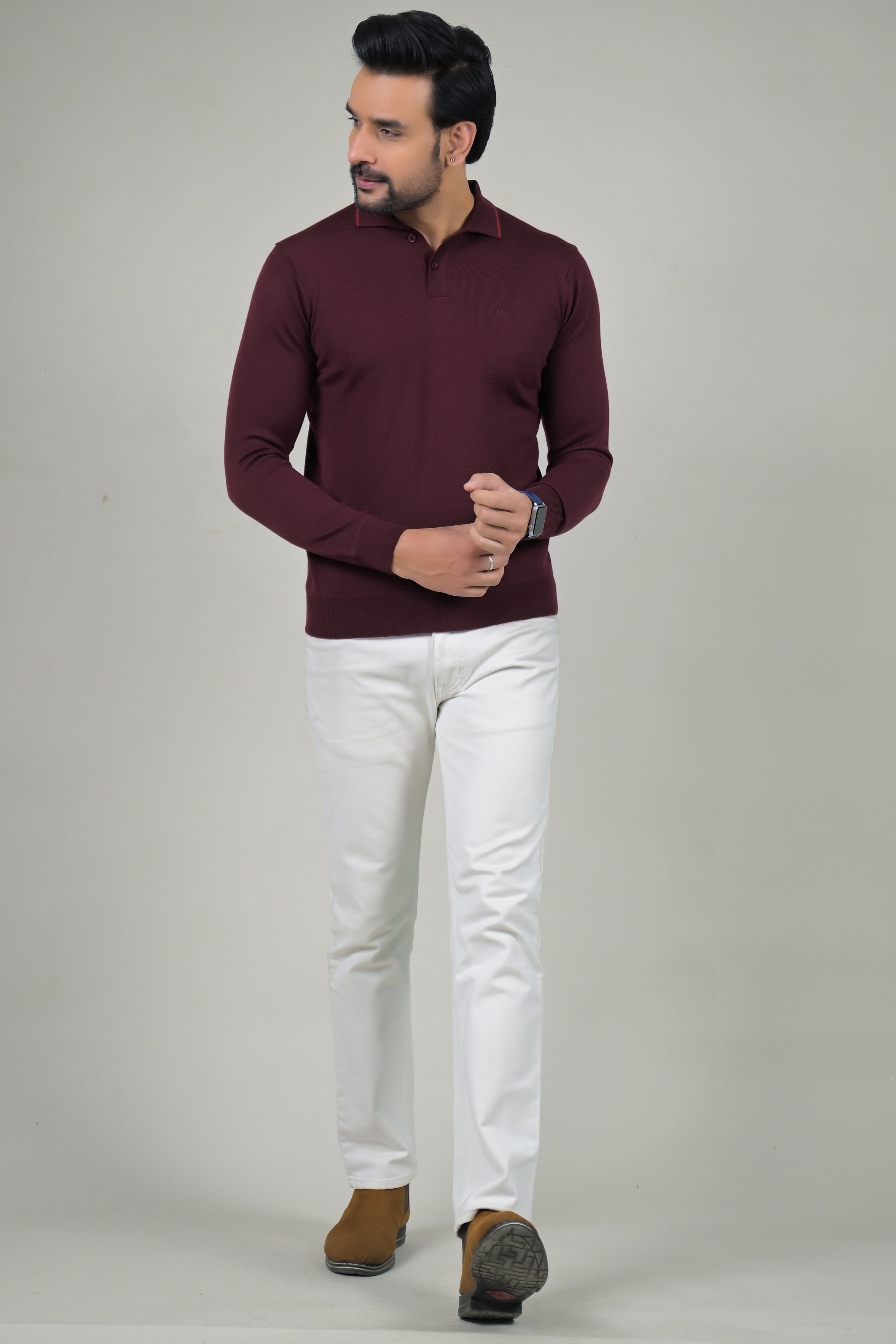 Raymond Mens Classic Textured Polo Neck Sweater