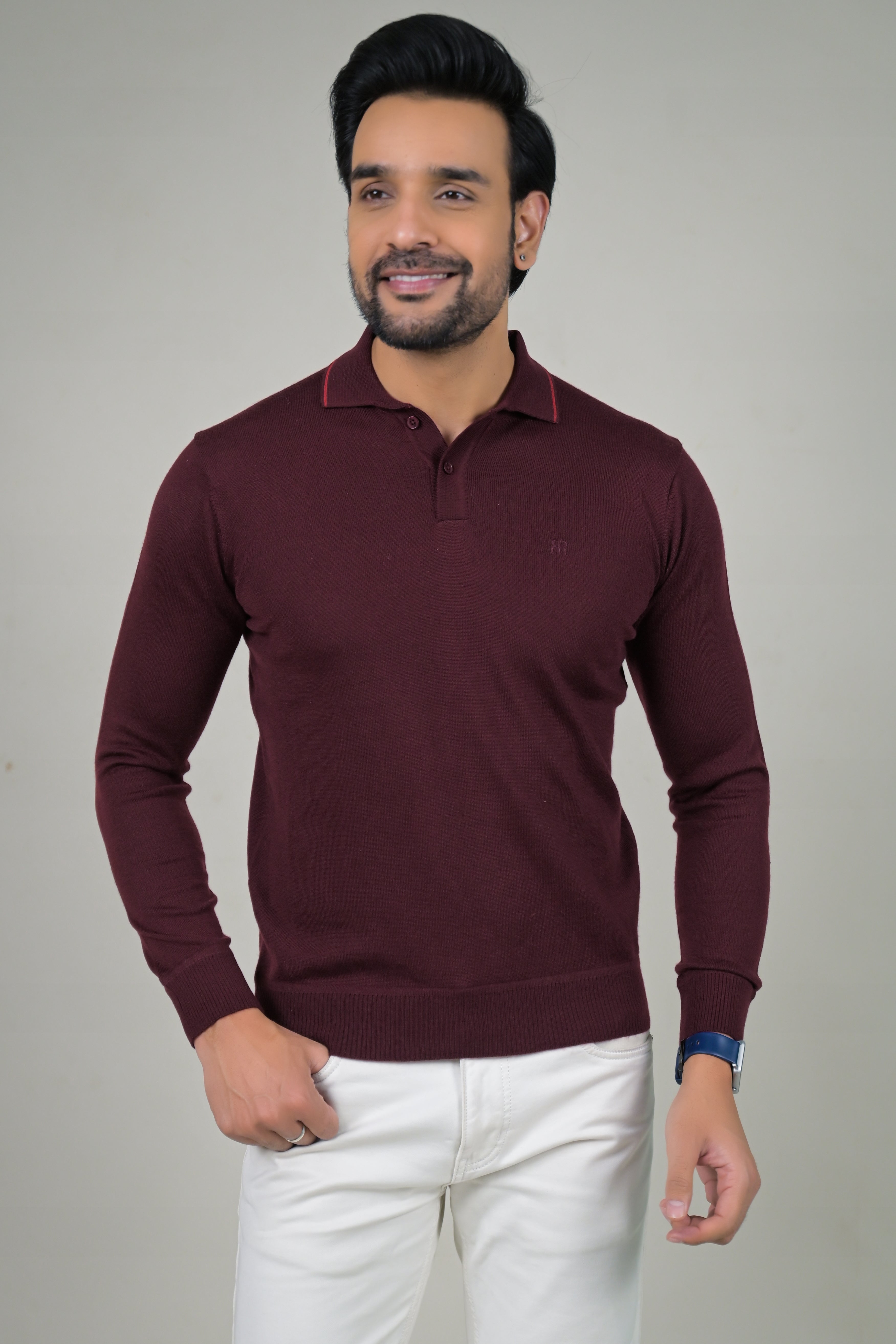 Raymond Mens Classic Textured Polo Neck Sweater