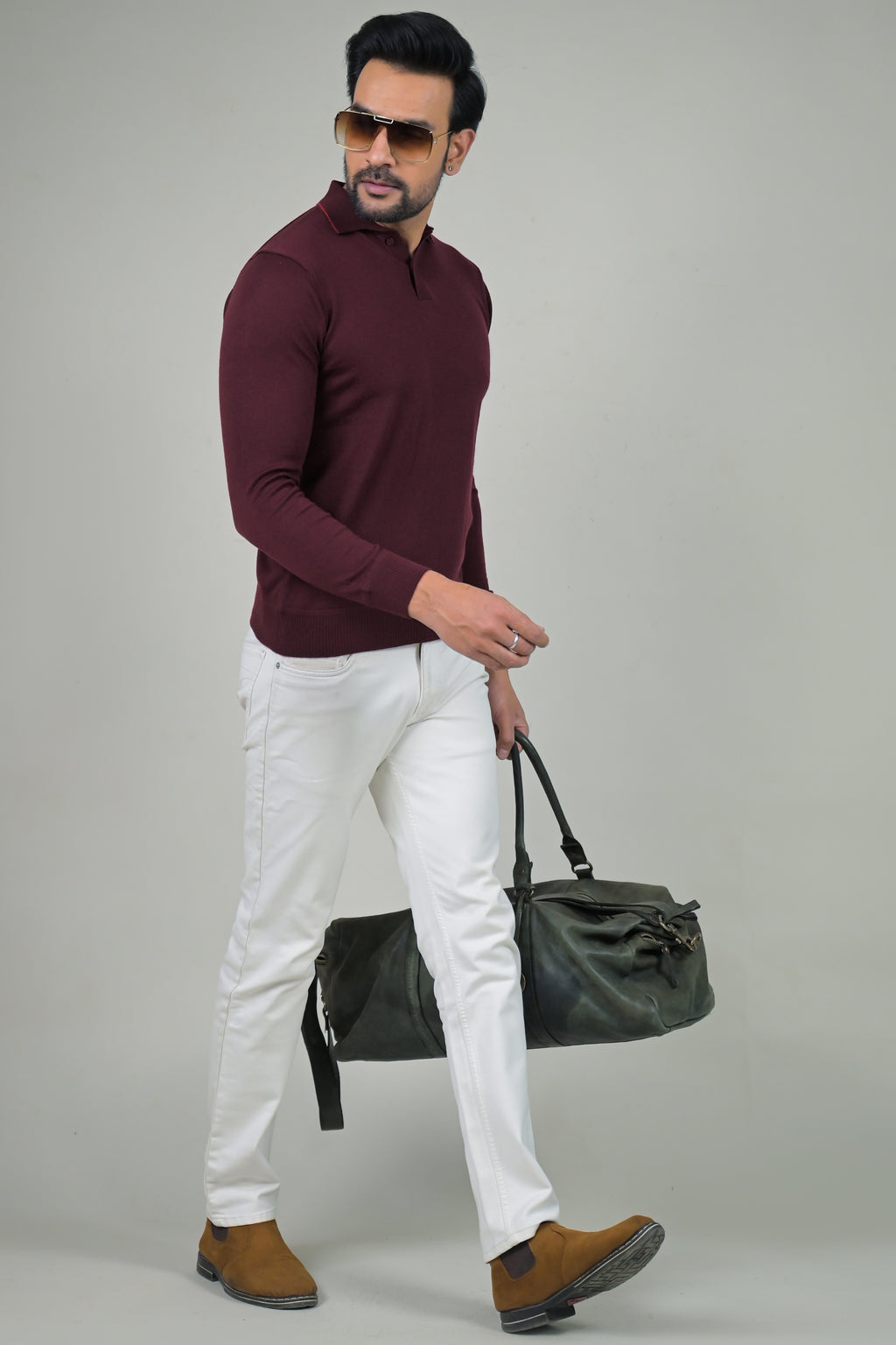 Raymond Mens Classic Textured Polo Neck Sweater