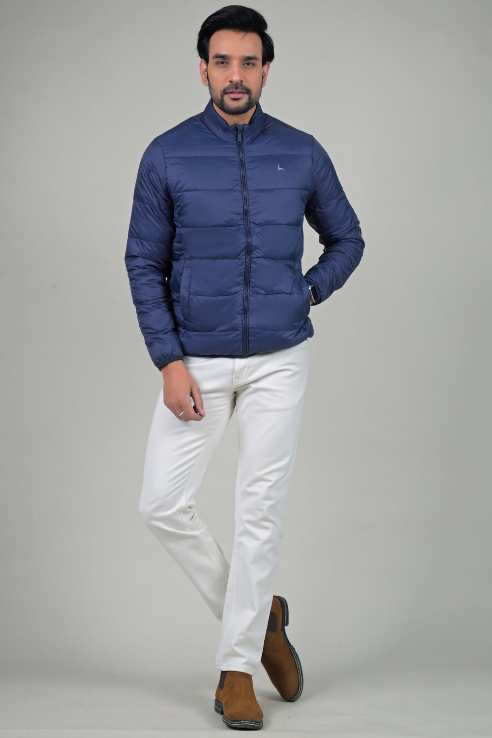 Parx Men's Stand Collar Bomber Lightweight  Puffer & Smooth Designs Jacket.