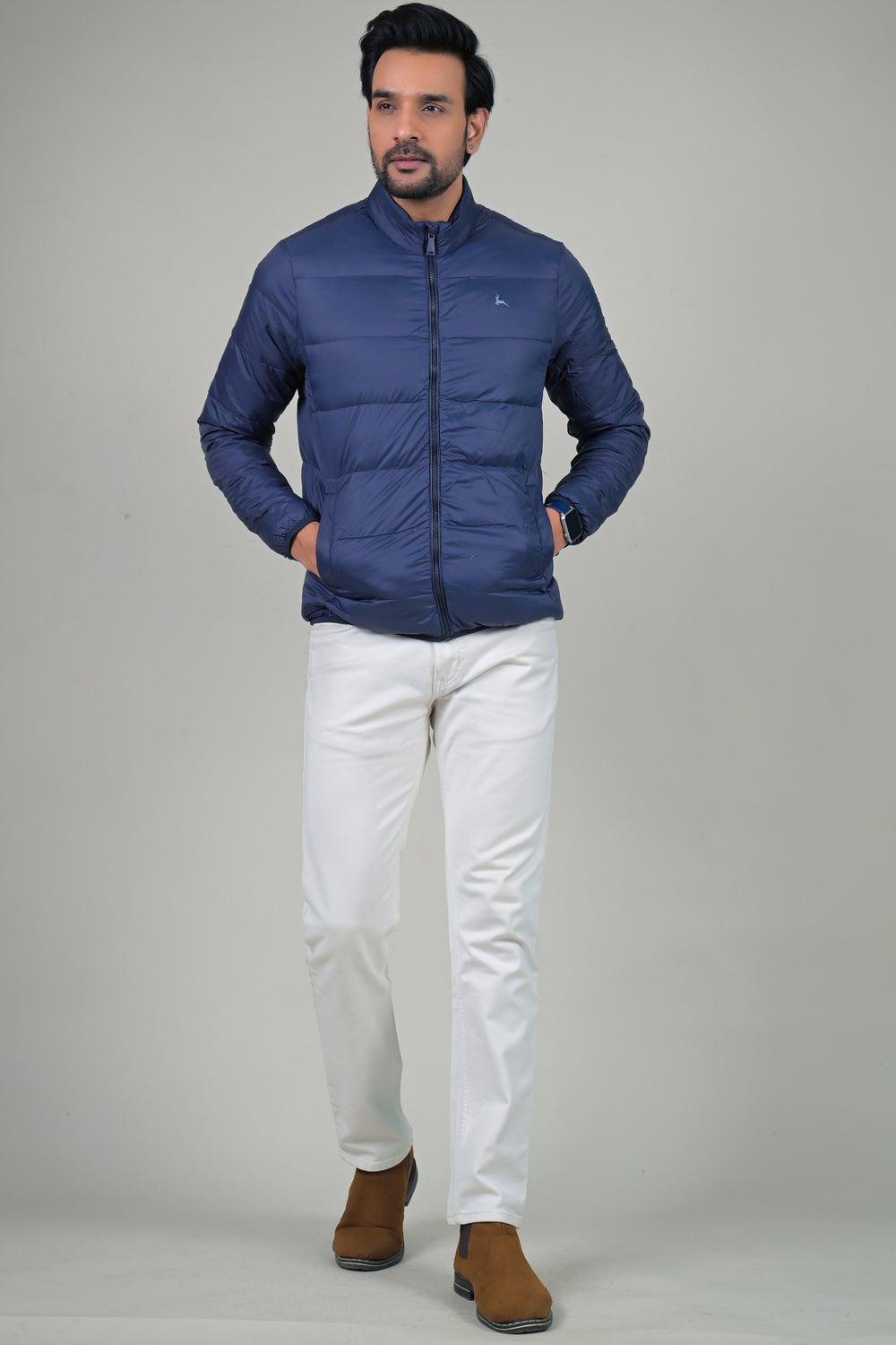 Parx Men's Stand Collar Bomber Lightweight  Puffer & Smooth Designs Jacket.