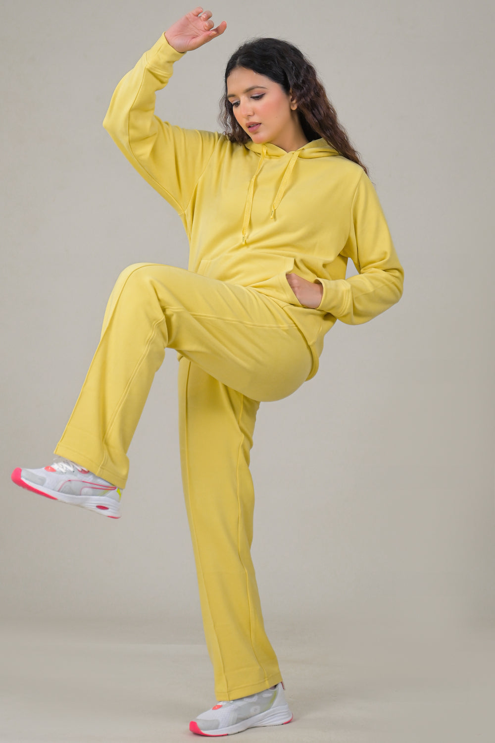 Soul Armor Solid Hoodie & Track Pant Women Co-Ord Sets