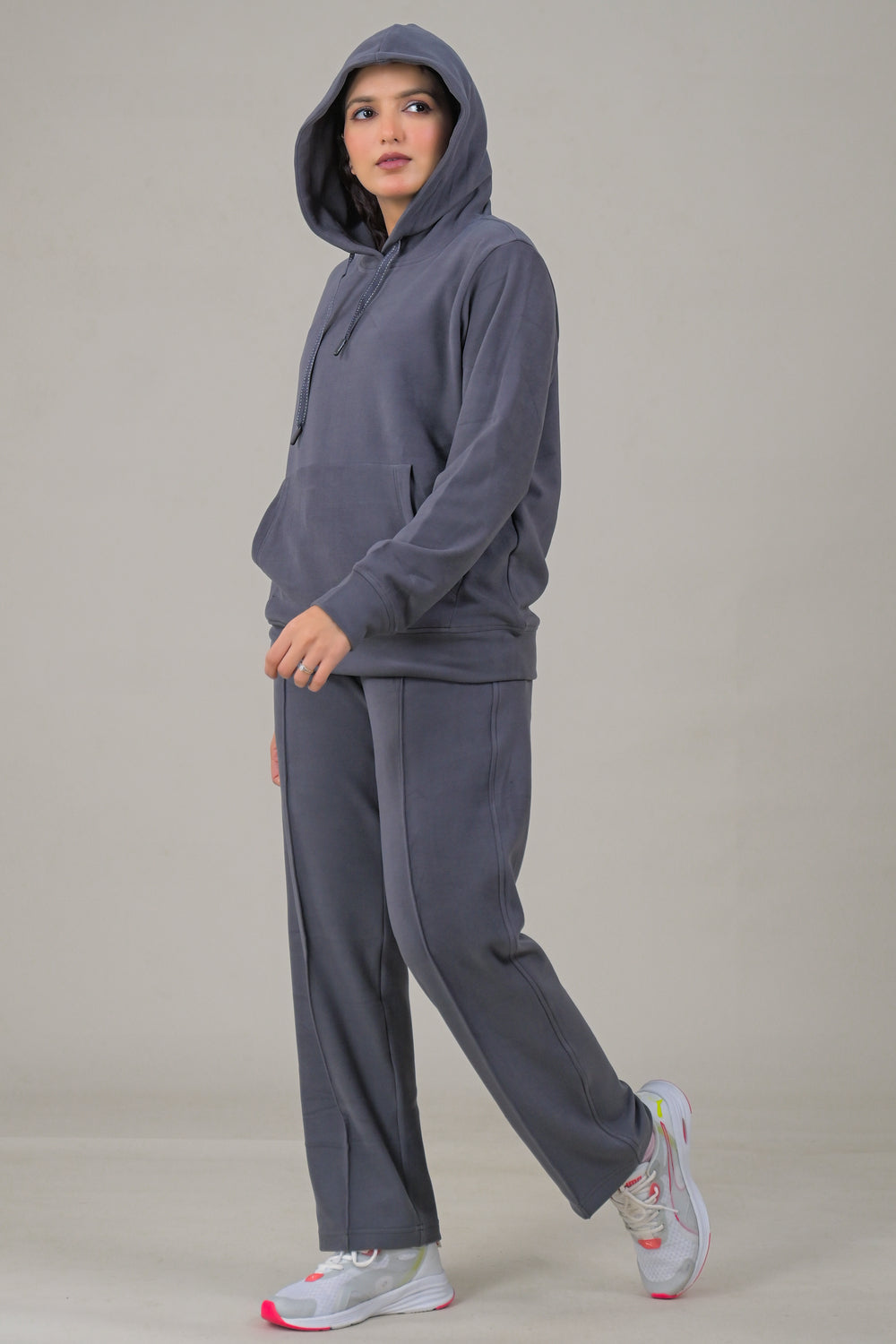 Soul Armor Solid Hoodie & Track Pant Women Co-Ord Sets