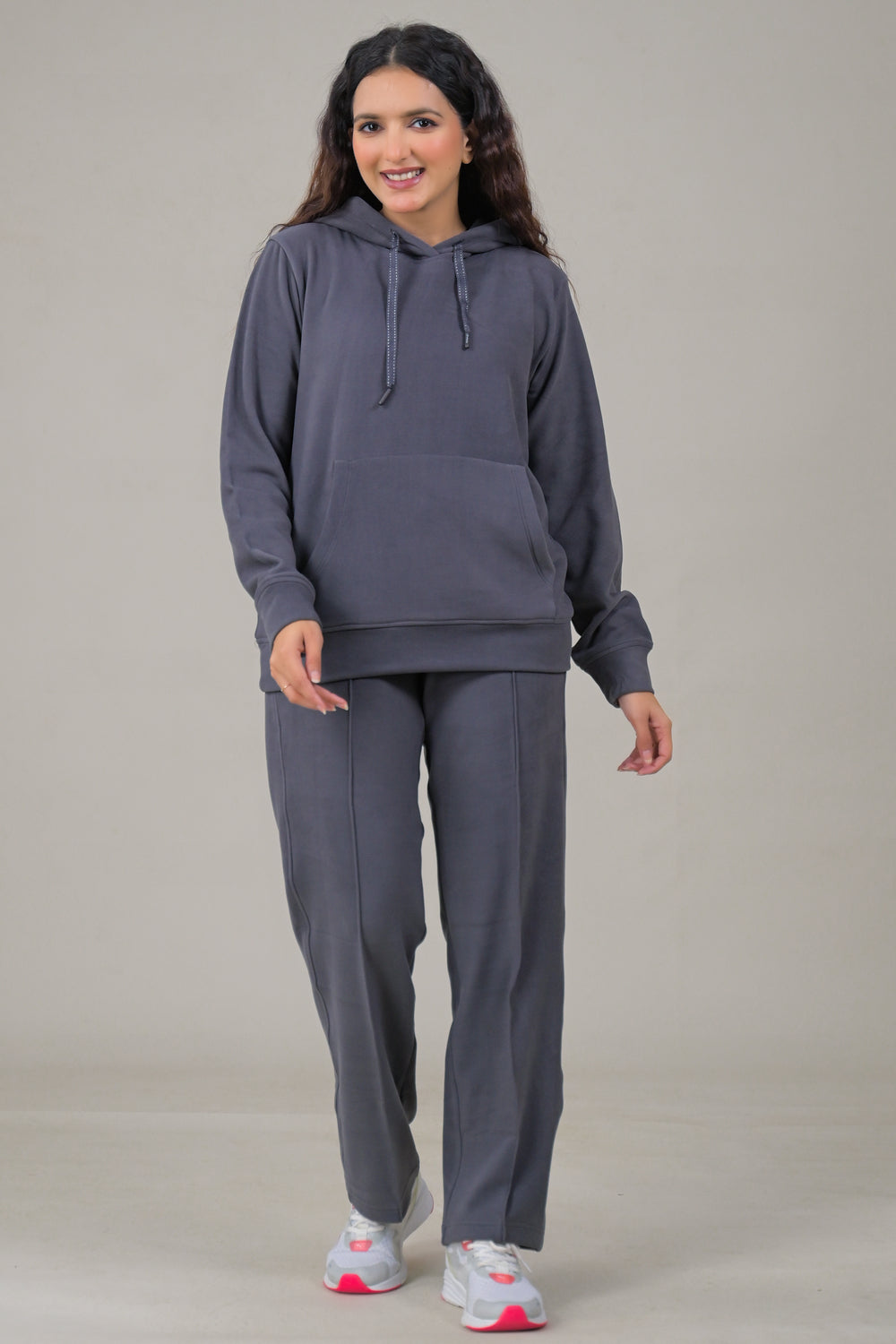 Soul Armor Solid Hoodie & Track Pant Women Co-Ord Sets