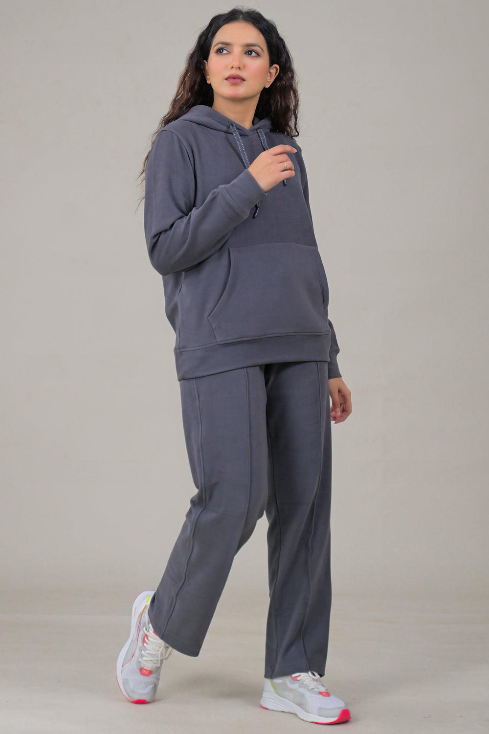 Soul Armor Solid Hoodie & Track Pant Women Co-Ord Sets