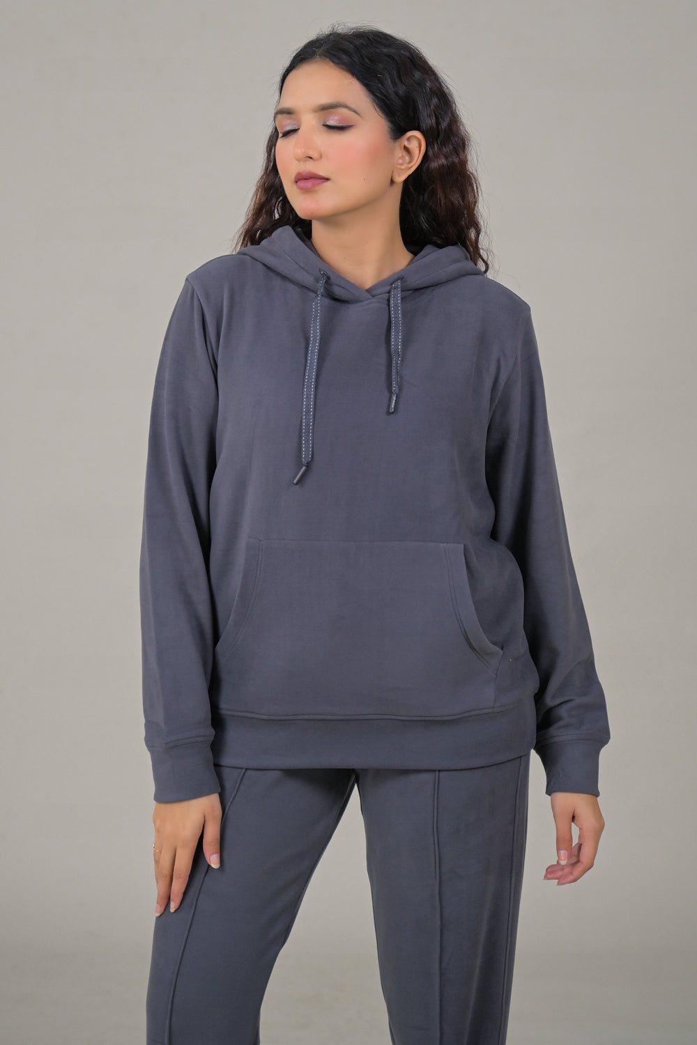 Soul Armor Solid Hoodie & Track Pant Women Co-Ord Sets
