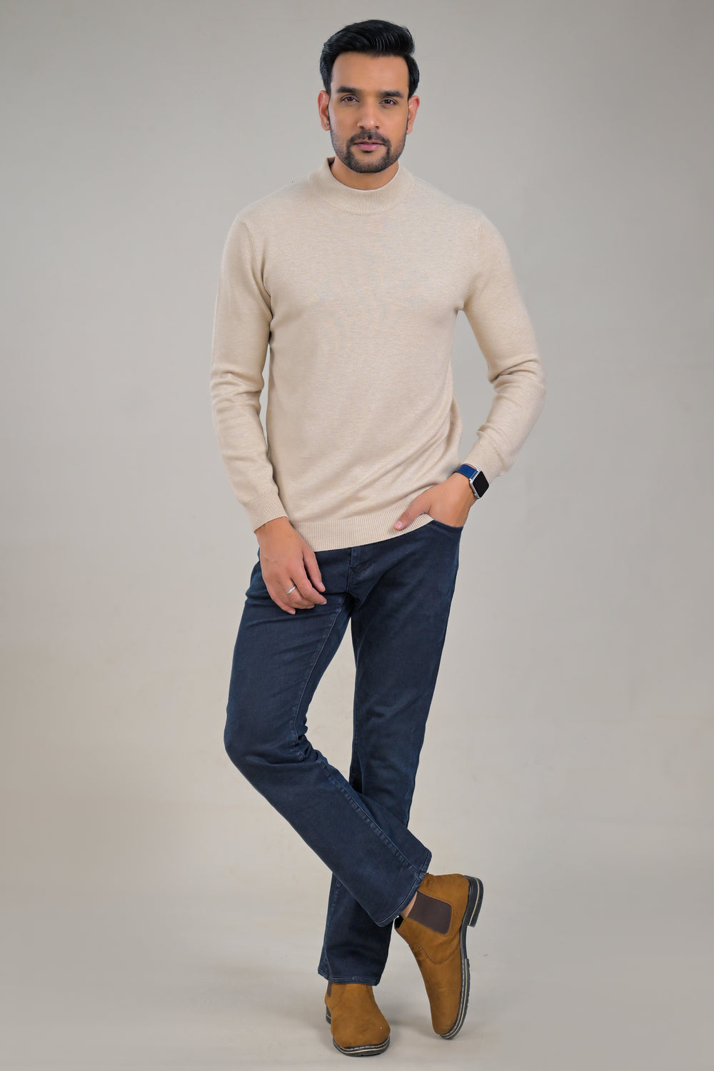 Soul Armor Classic Solid  Wool Blend Turtleneck Sweater