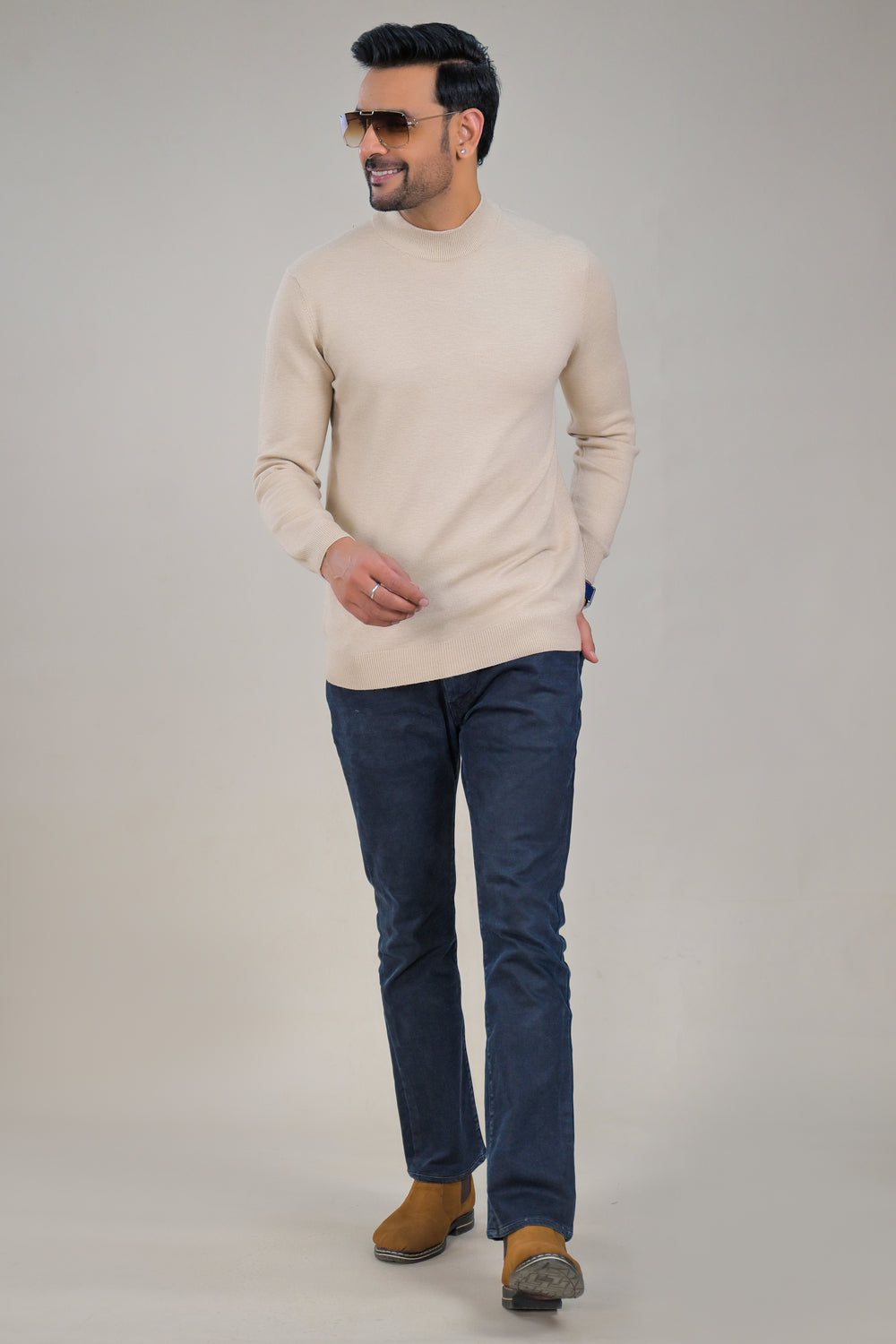 Soul Armor Classic Solid  Wool Blend Turtleneck Sweater