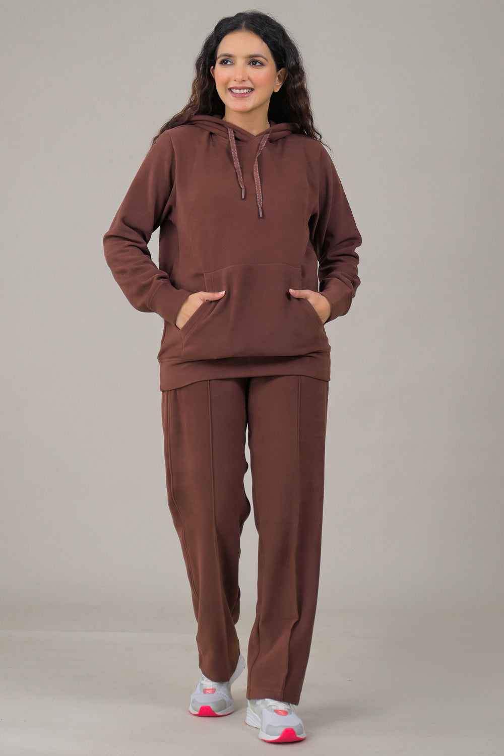 Soul Armor Solid Hoodie & Track Pant Women Co-Ord Sets