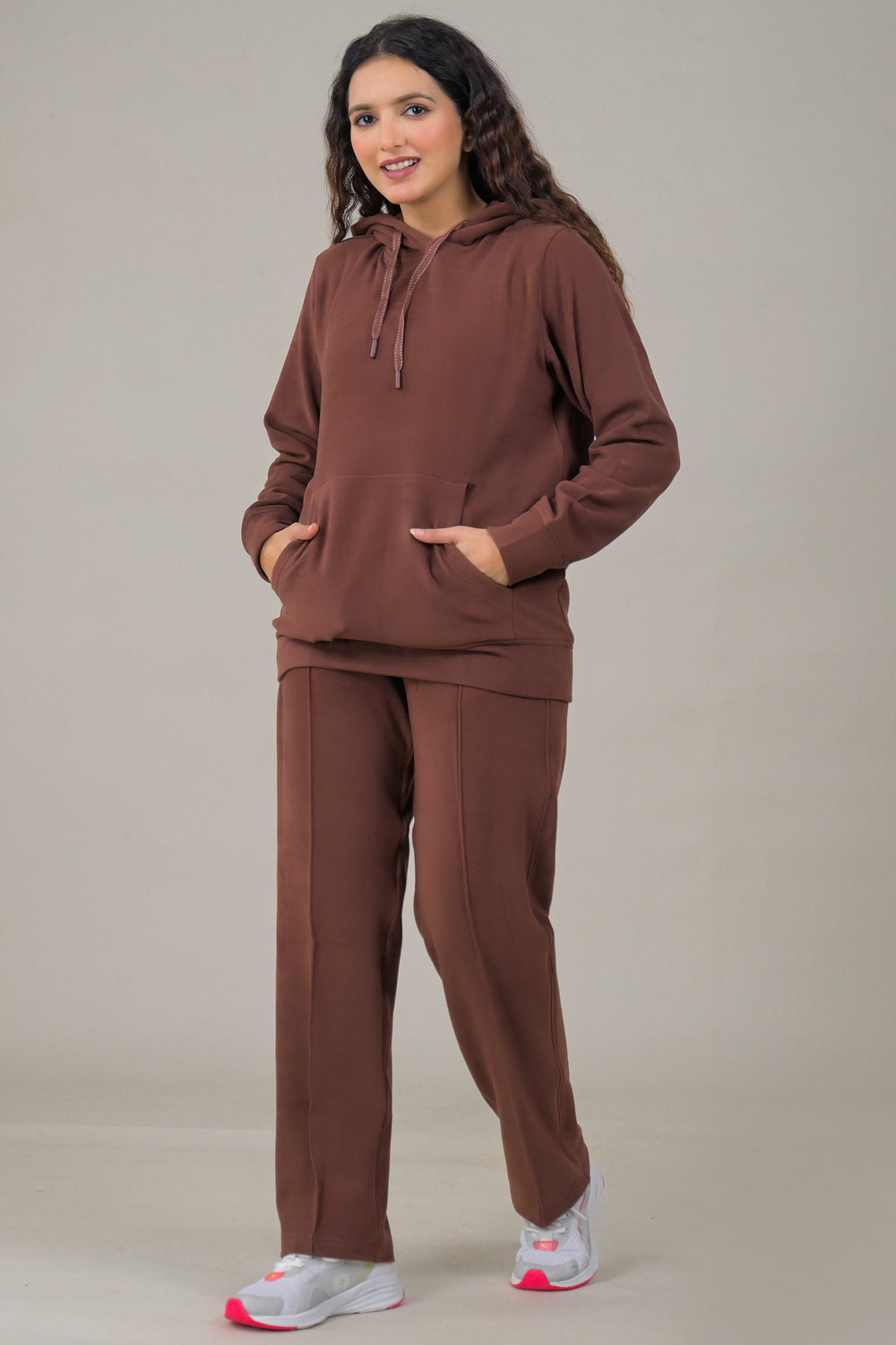 Soul Armor Solid Hoodie & Track Pant Women Co-Ord Sets