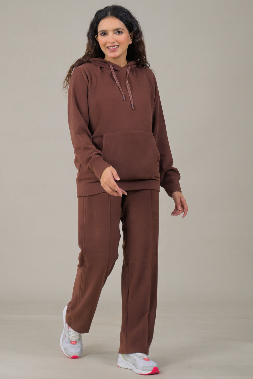 Soul Armor Solid Hoodie & Track Pant Women Co-Ord Sets