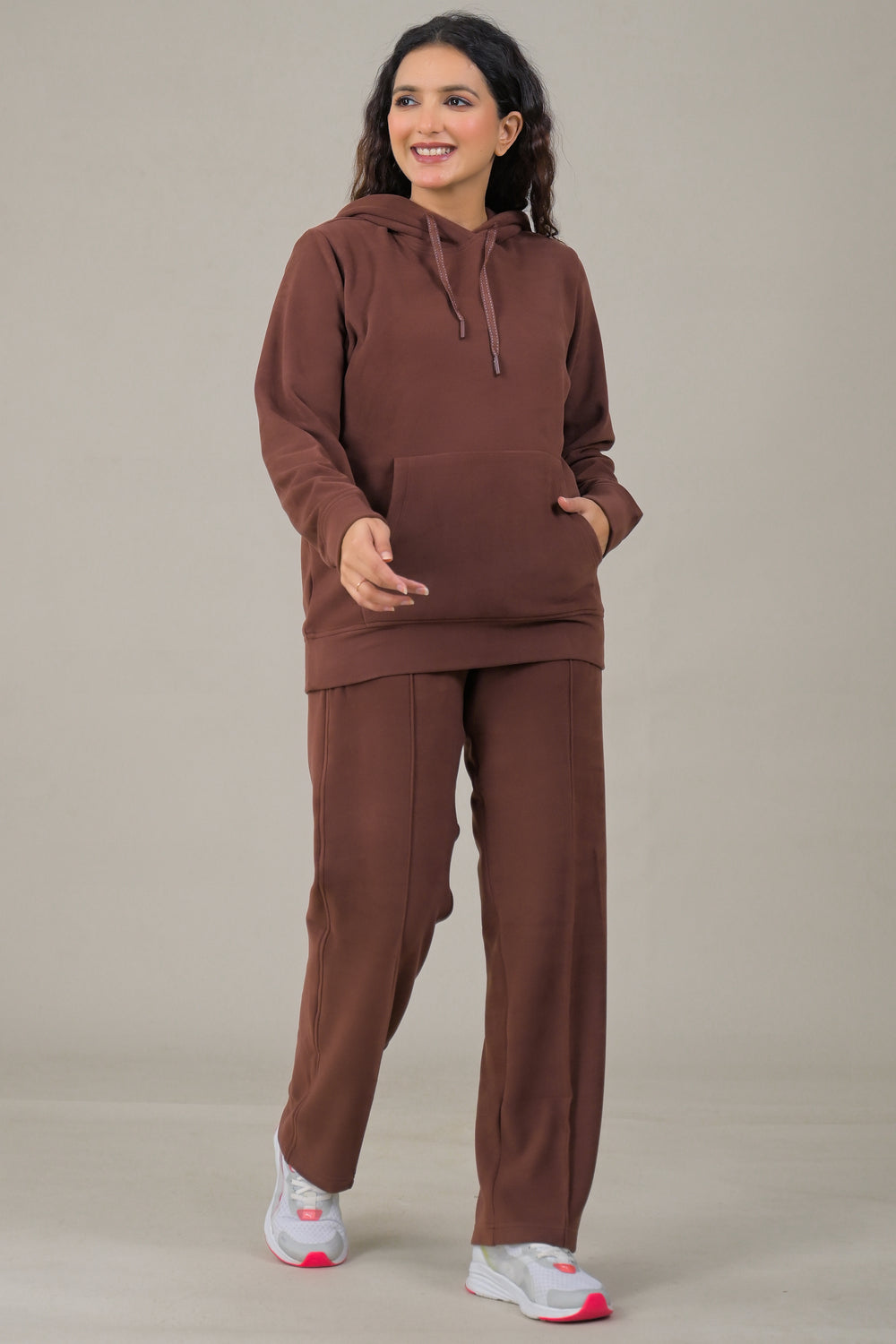 Soul Armor Solid Hoodie & Track Pant Women Co-Ord Sets