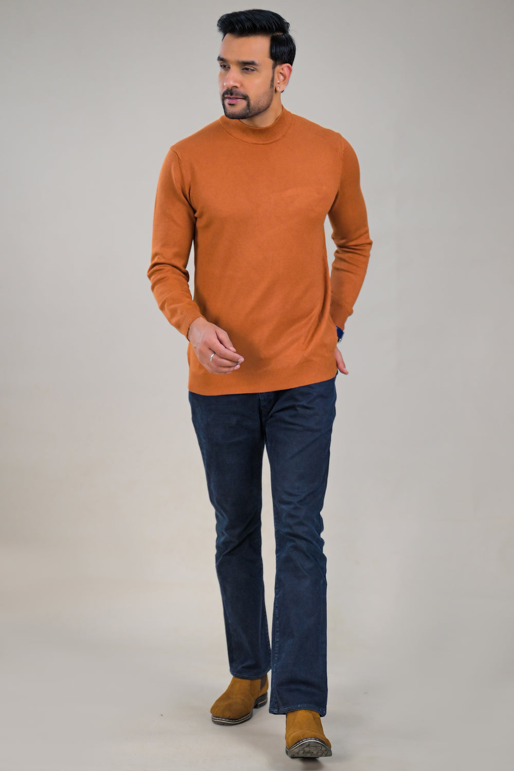 Soul Armor Classic Solid  Wool Blend Turtleneck Sweater