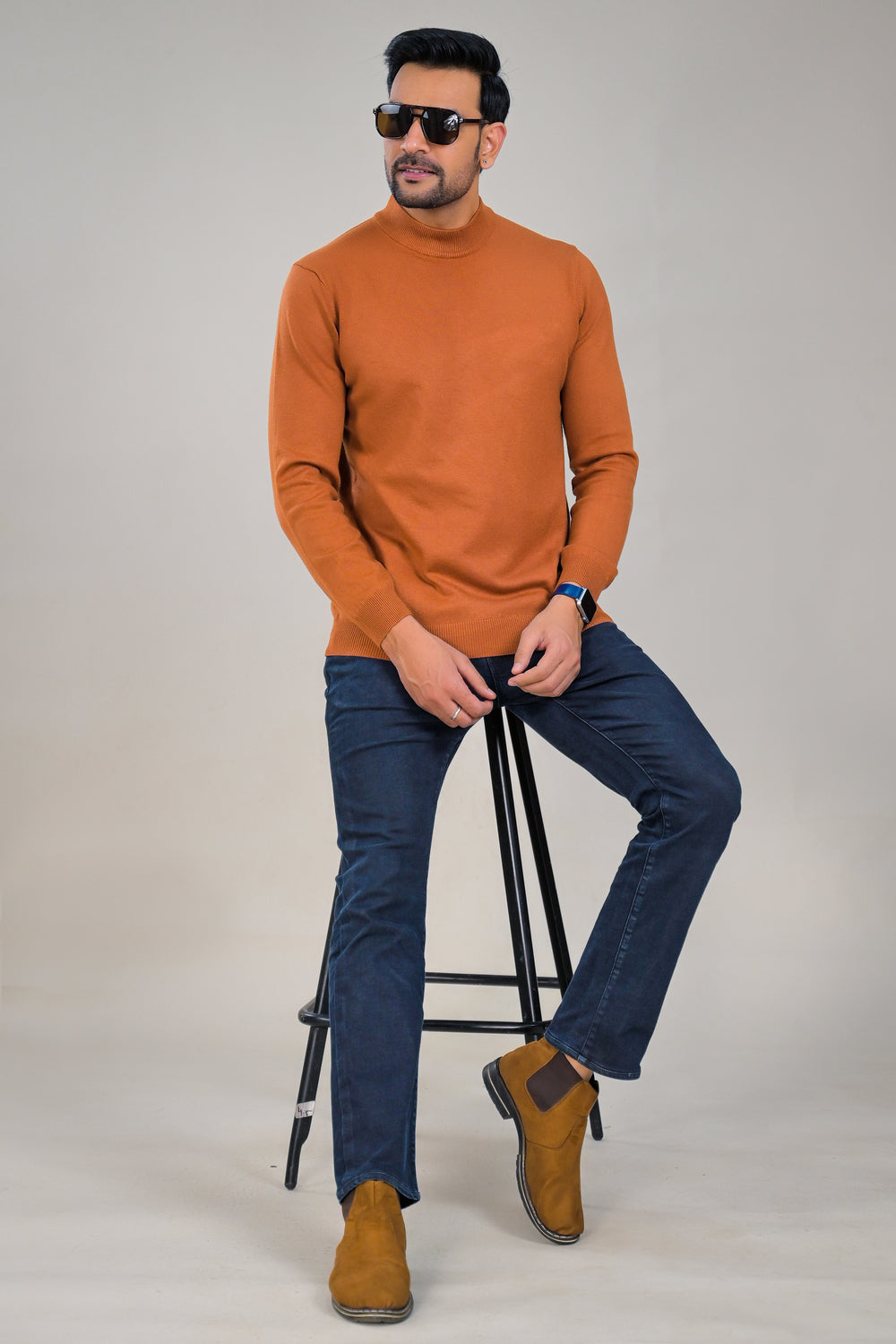Soul Armor Classic Solid  Wool Blend Turtleneck Sweater