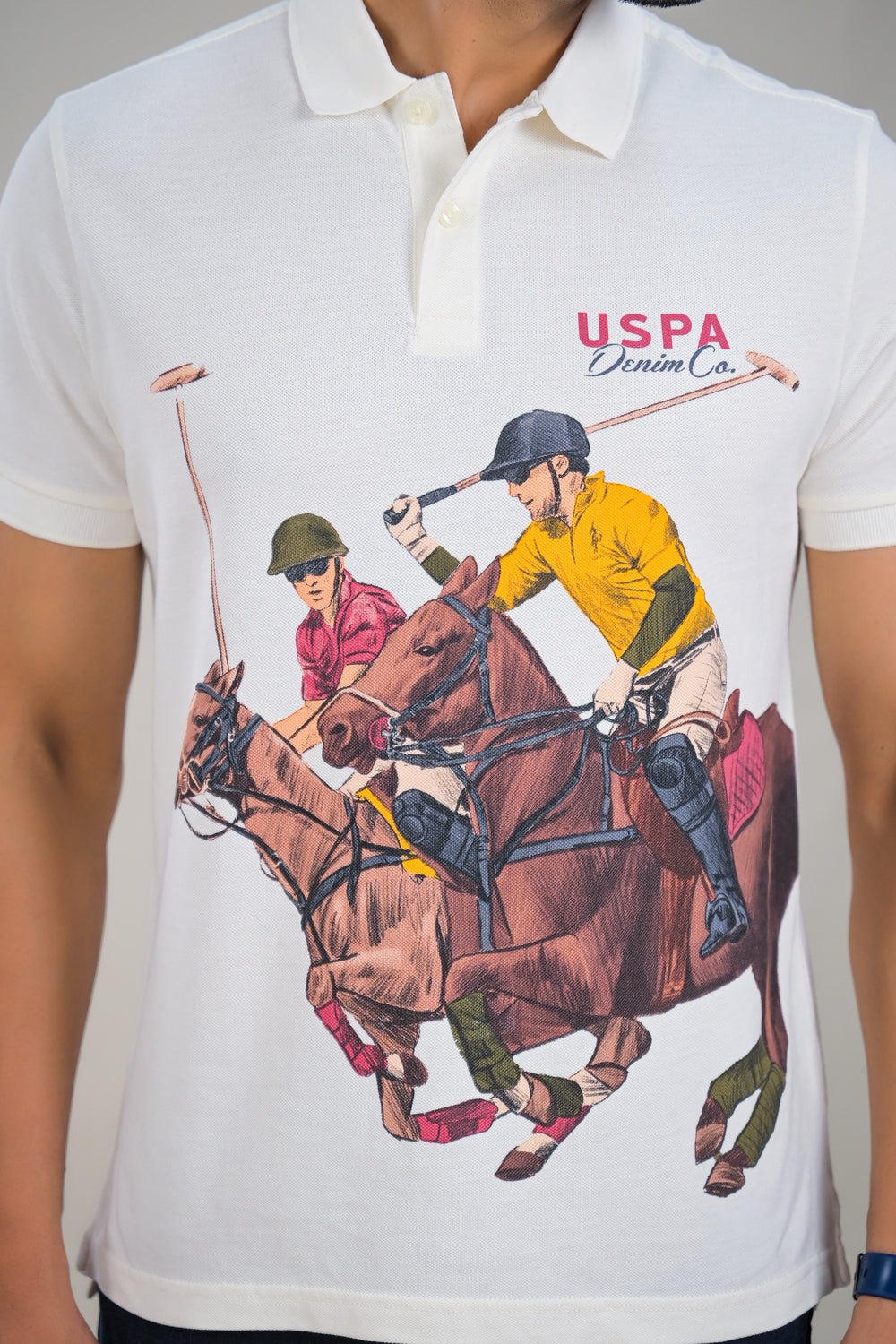 US Polo Mens Graphic Print Polo T-Shirt