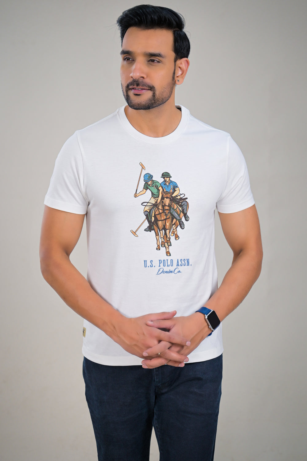 US Polo mens Graphic Print Round Neck T-Shirt