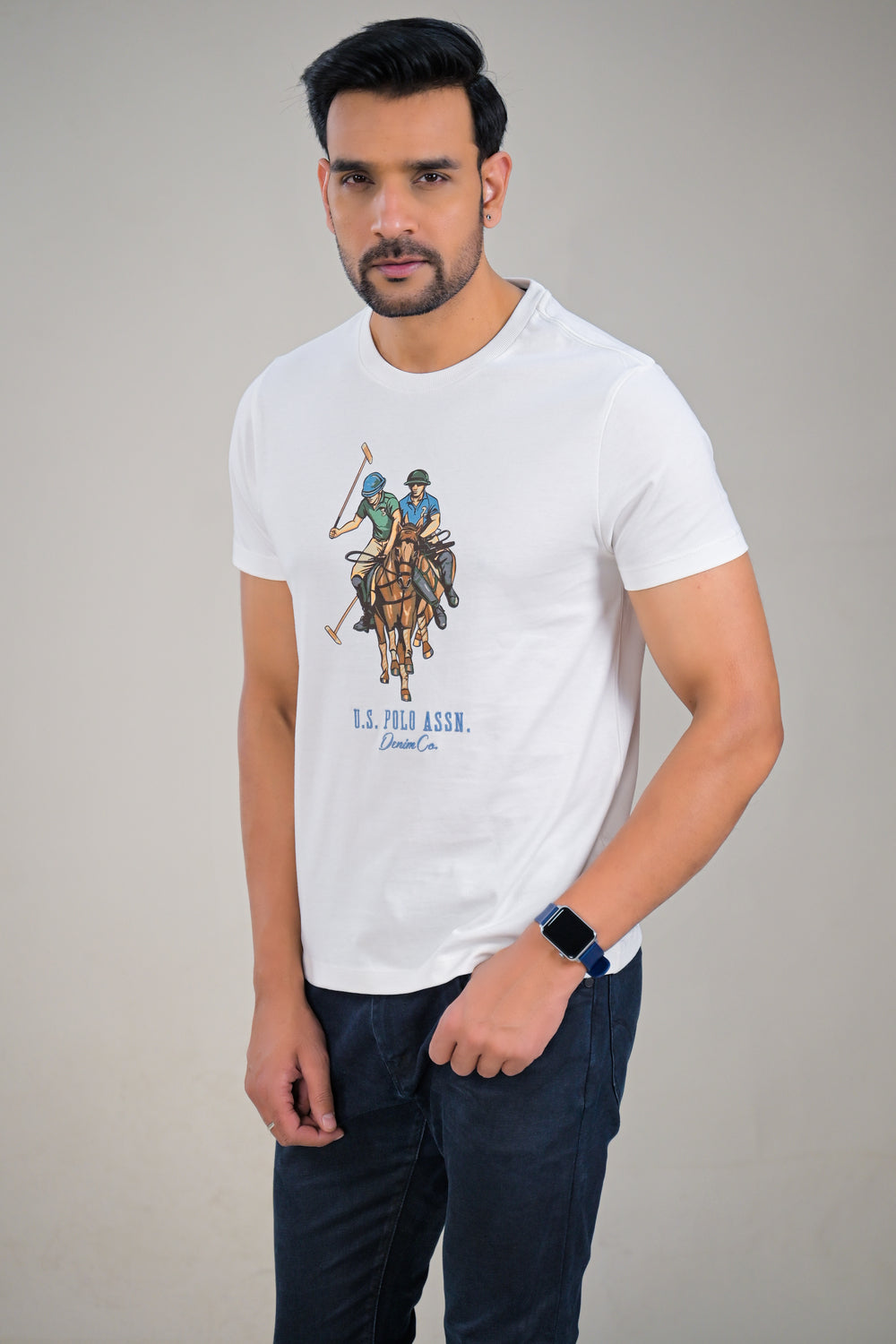US Polo mens Graphic Print Round Neck T-Shirt