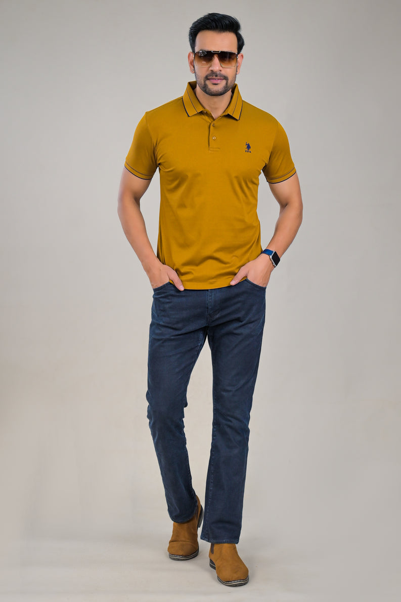 US Polo Mens Solid Half Sleeve Polo T-Shirt