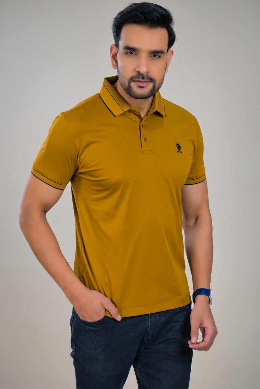 US Polo Mens Solid Half Sleeve Polo T-Shirt