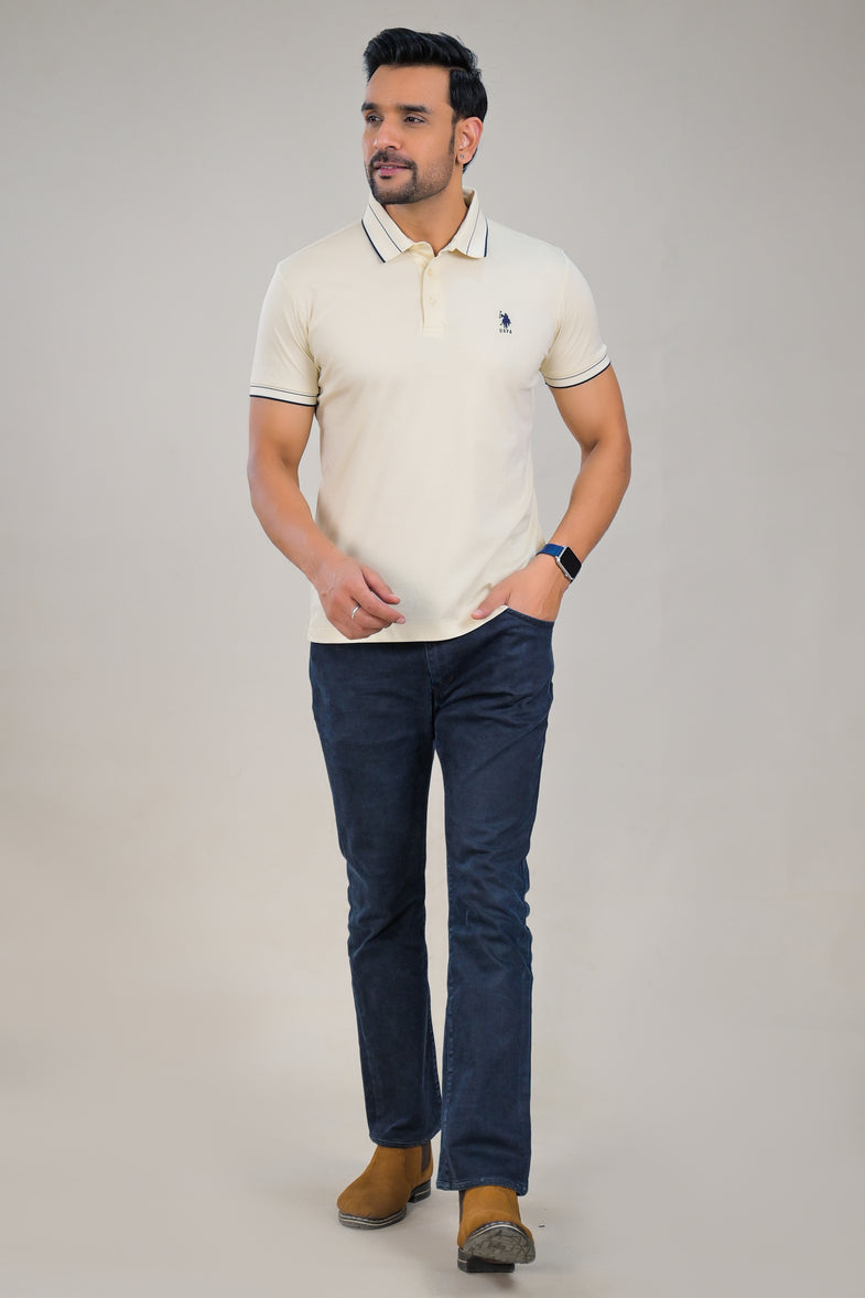 US Polo Mens Solid Half Sleeve Polo T-Shirt