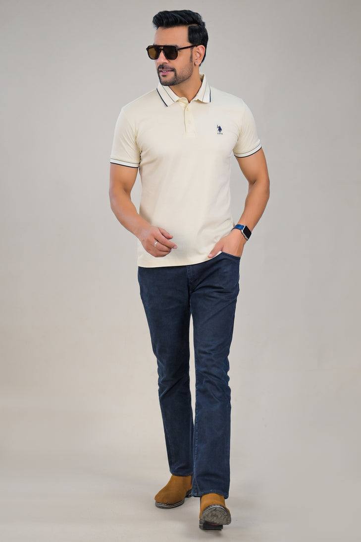 US Polo Mens Solid Half Sleeve Polo T-Shirt