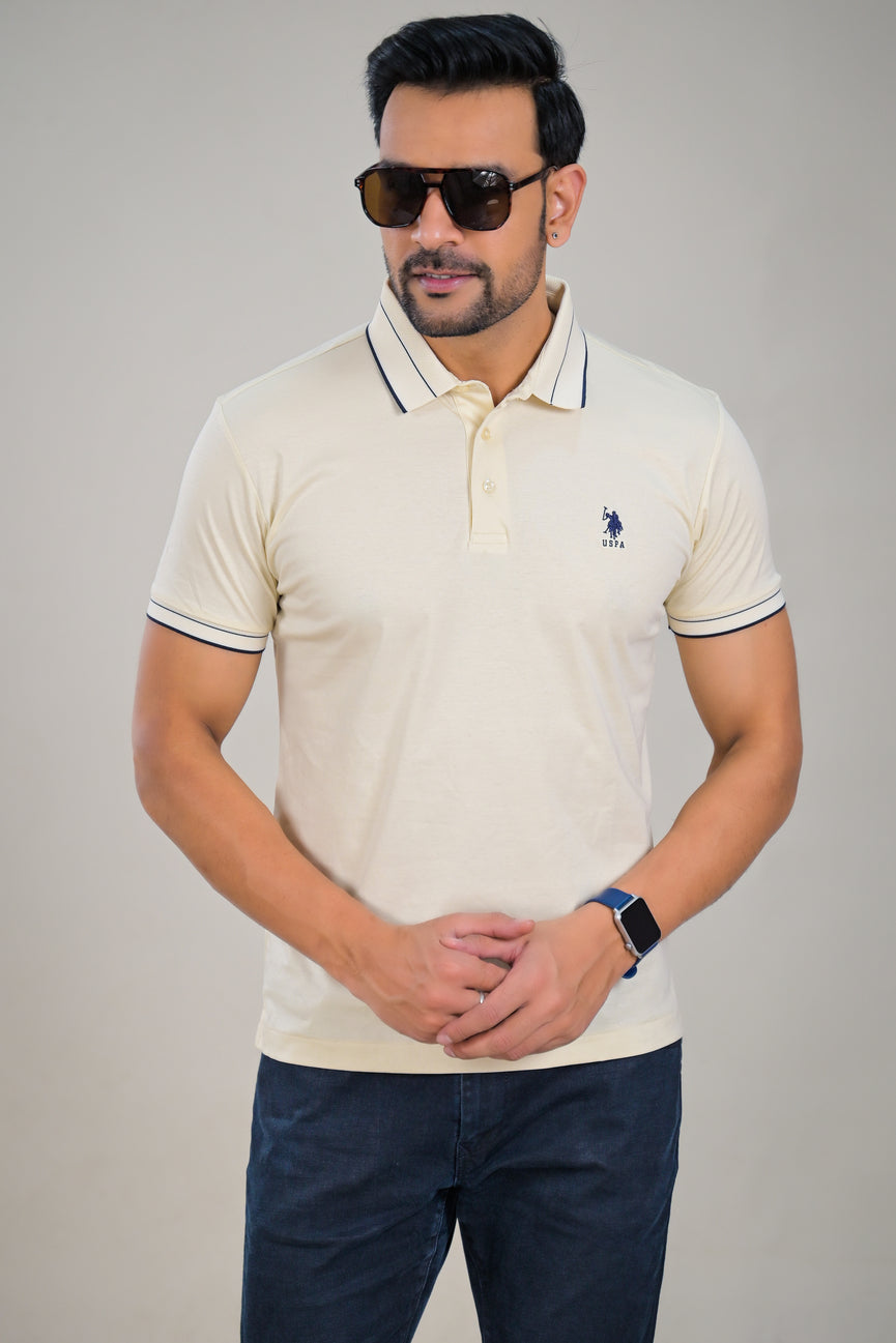 US Polo Mens Solid Half Sleeve Polo T-Shirt