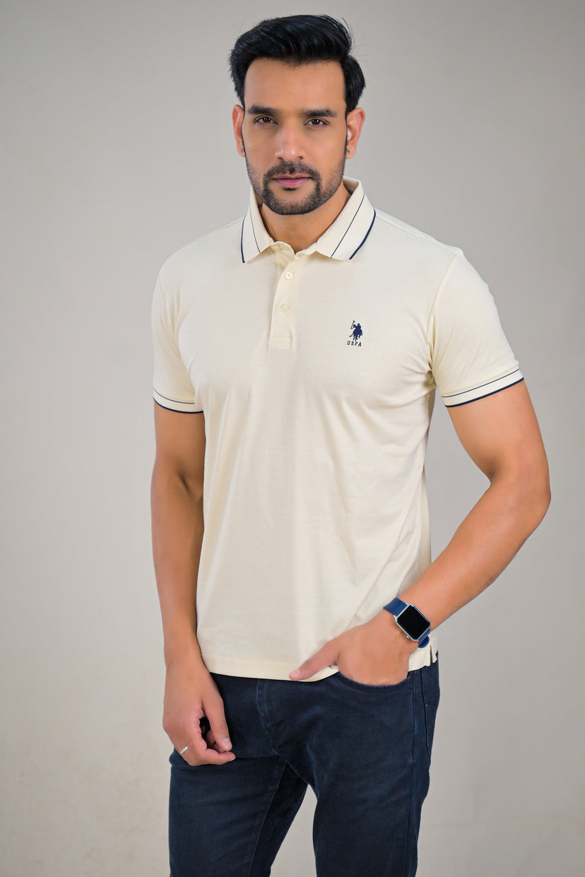 US Polo Mens Solid Half Sleeve Polo T-Shirt
