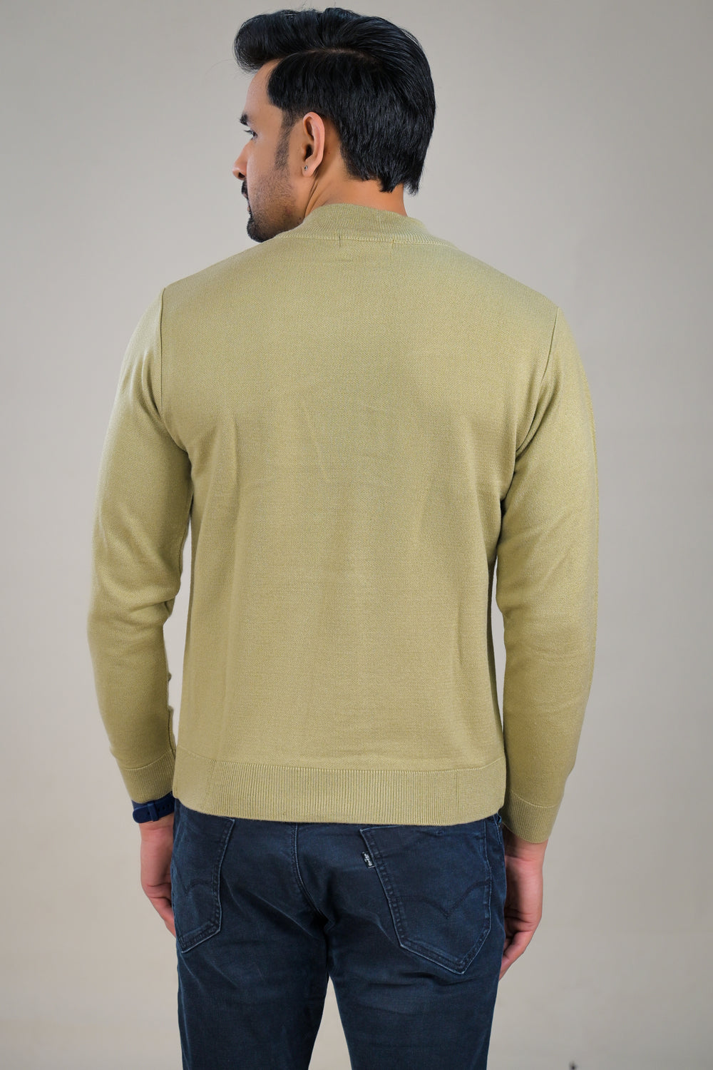 Elevate Classic Solid Turtle Neck Knit Mens Sweater