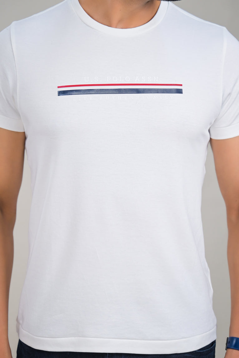 US Polo Mens crew Neck with Chest Stripe t-shirt