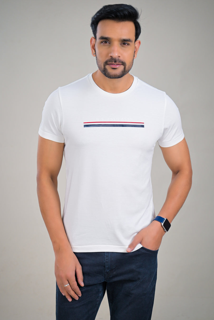US Polo Mens crew Neck with Chest Stripe t-shirt