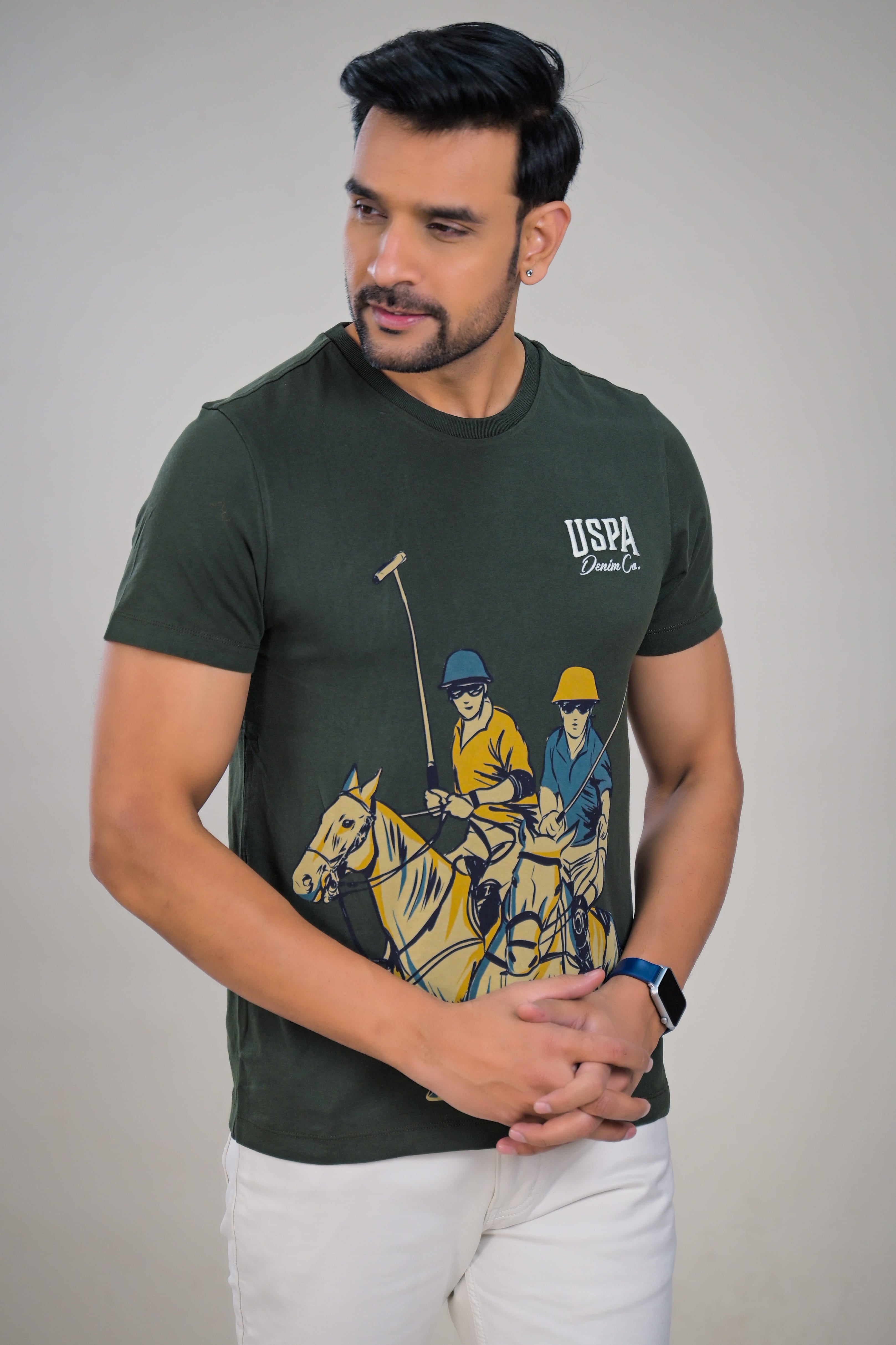 US Polo Mens Graphic Print Round Neck T-Shirt