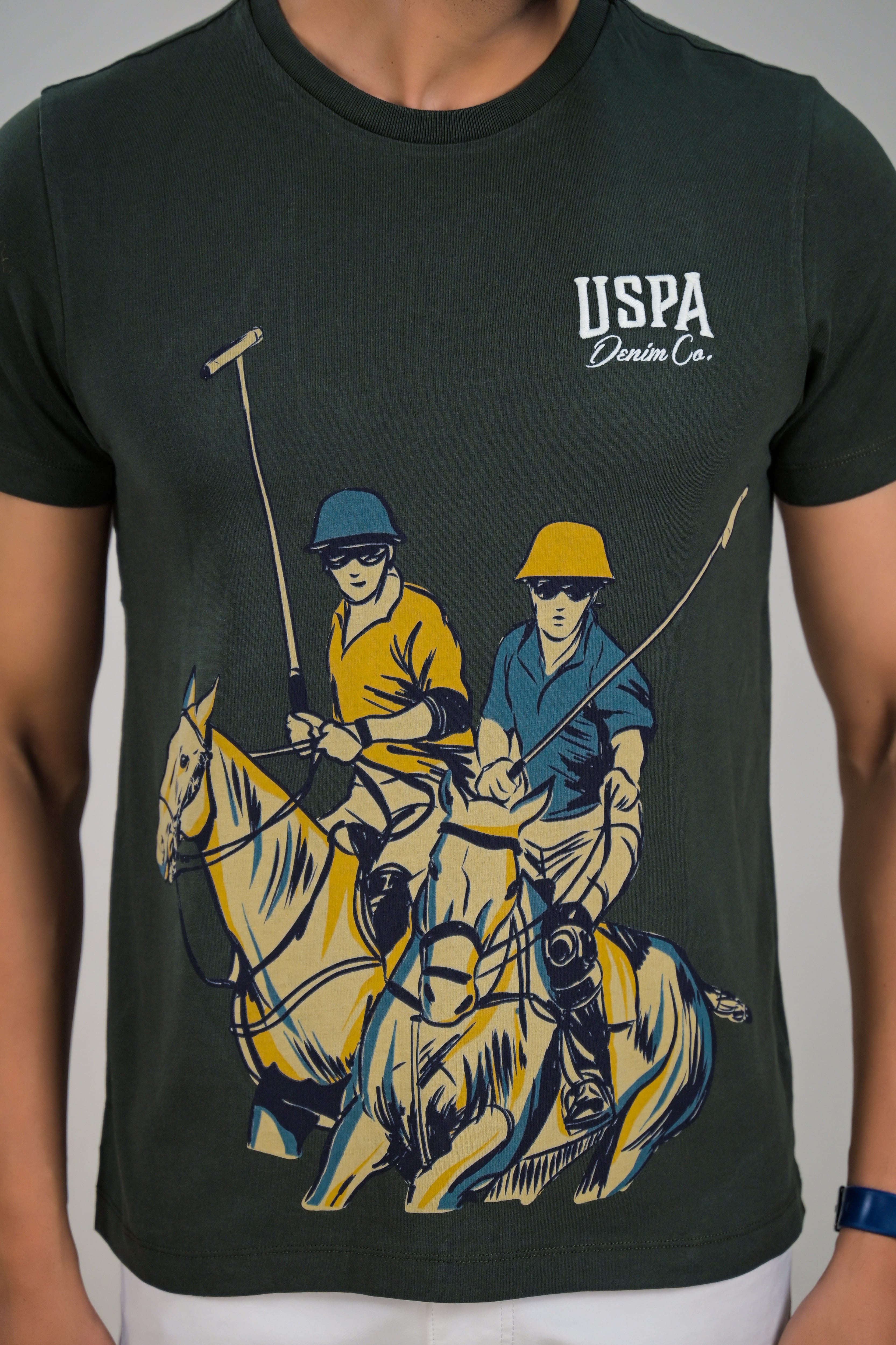 US Polo Mens Graphic Print Round Neck T-Shirt