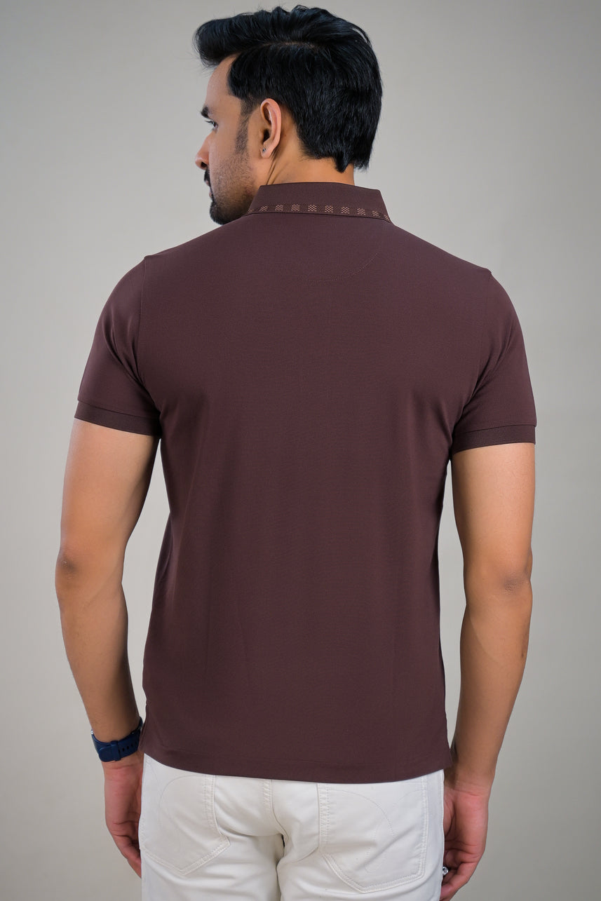 US Polo Mens Textured Polo Neck T-Shirt