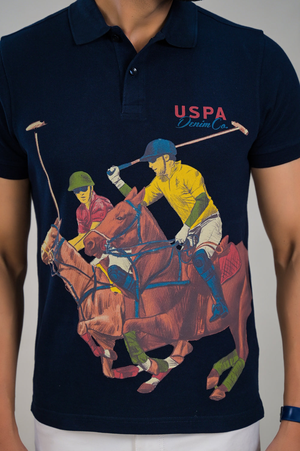 US Polo Mens Graphic Print Polo T-Shirt