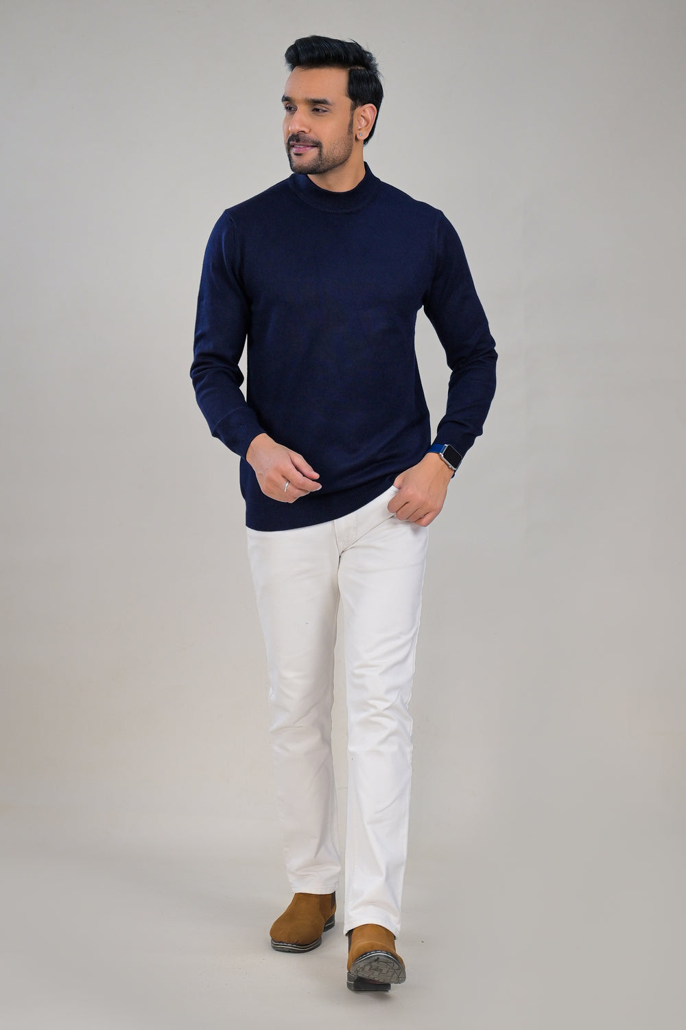 Soul Armor Classic Solid  Wool Blend Turtleneck Sweater